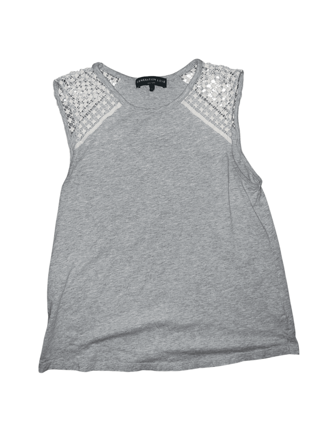 Generation Love Sleeves R Embroidered Knit Top Sz SRound Neck Normcore - Thumbnail 3