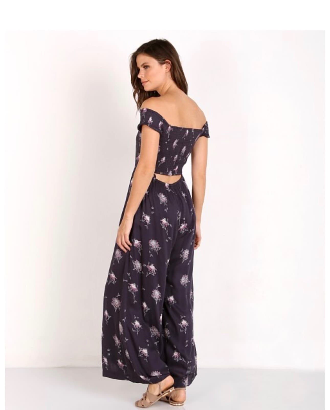Free People Aster Jumper S Cottagecore Boho Floral Romper - Thumbnail 3