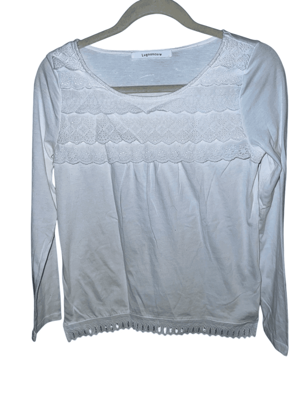 Lugnoncure white long sleeve size m Casual Round Neck Normcore - Thumbnail 3