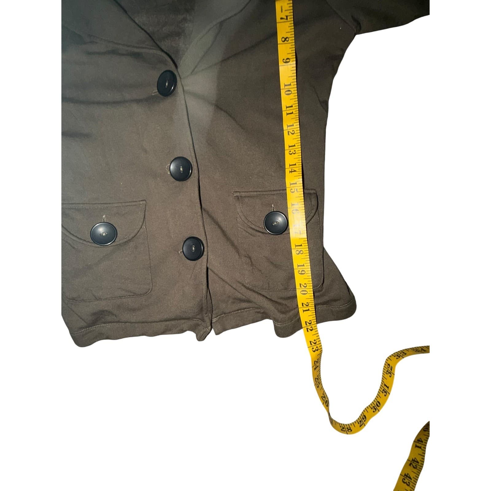 Elliott Lauren Green Button Down Shirt Sz XS/S Collared Athleisure Comfy Boho - Thumbnail 5