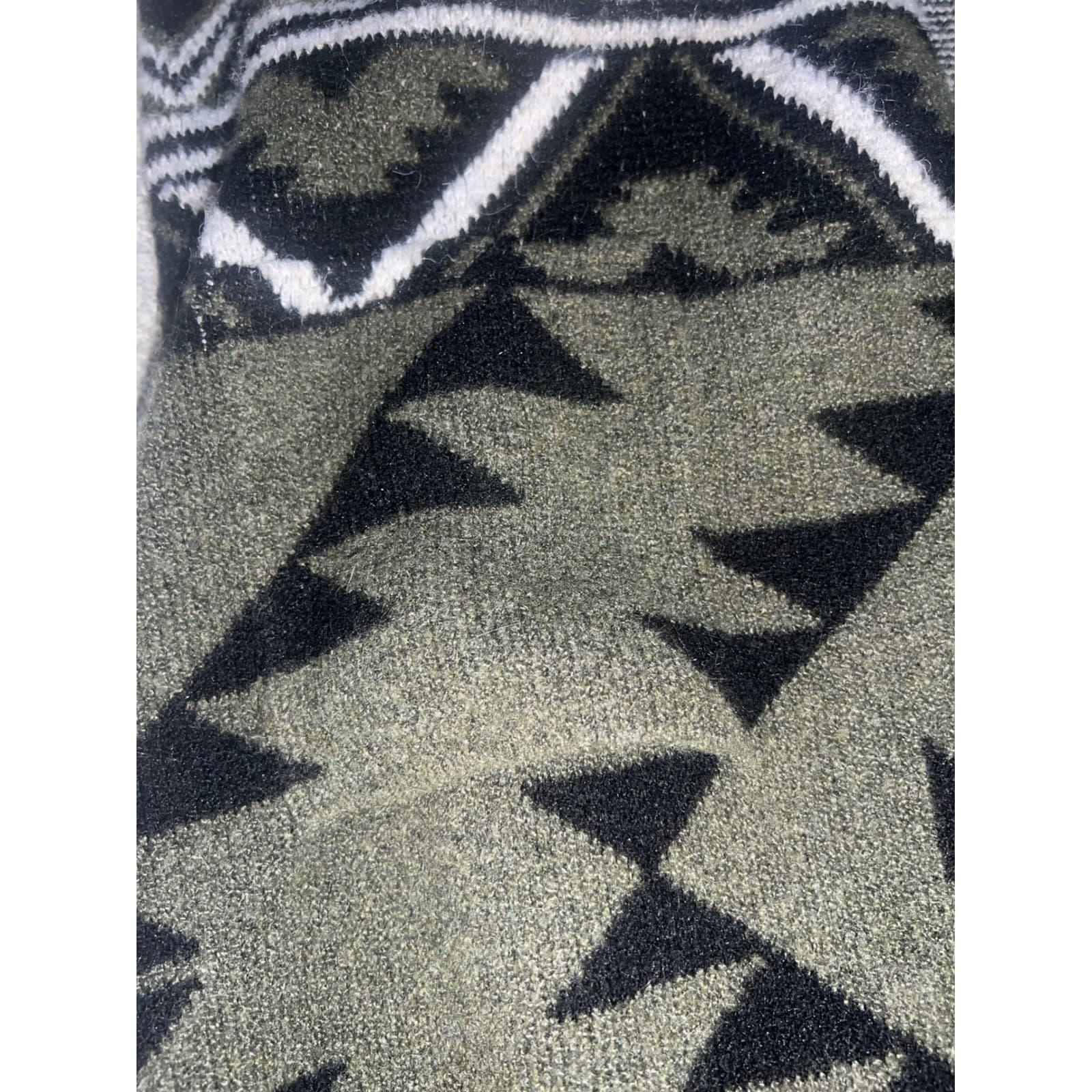 Frye Green Aztec V-Neck Open Cardigan Sweater Sz M Preppy - Thumbnail 6