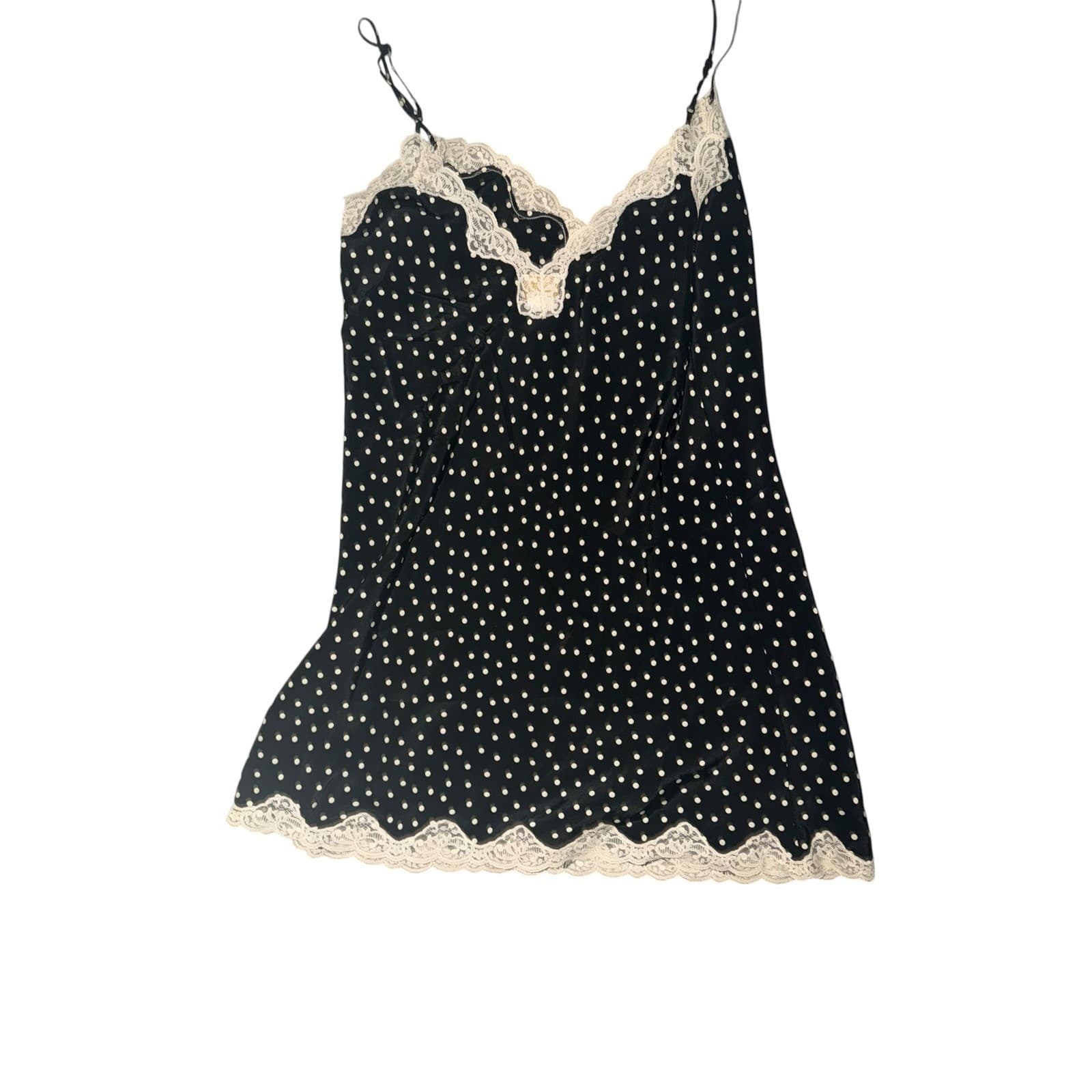 Victoria's Secret Gold Label Lace Polka Dot Slip Dress Nightie Sz S Vintage Sexy - Thumbnail 4