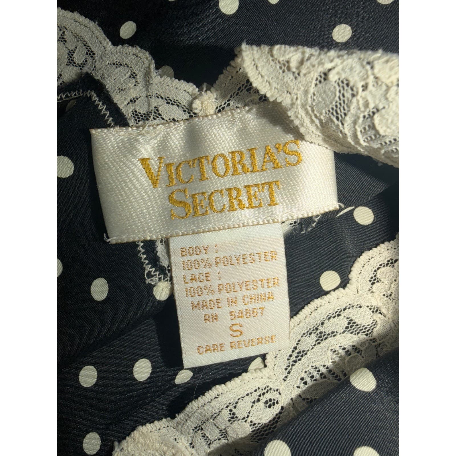 Victoria's Secret Gold Label Lace Polka Dot Slip Dress Nightie Sz S Vintage Sexy - Thumbnail 7