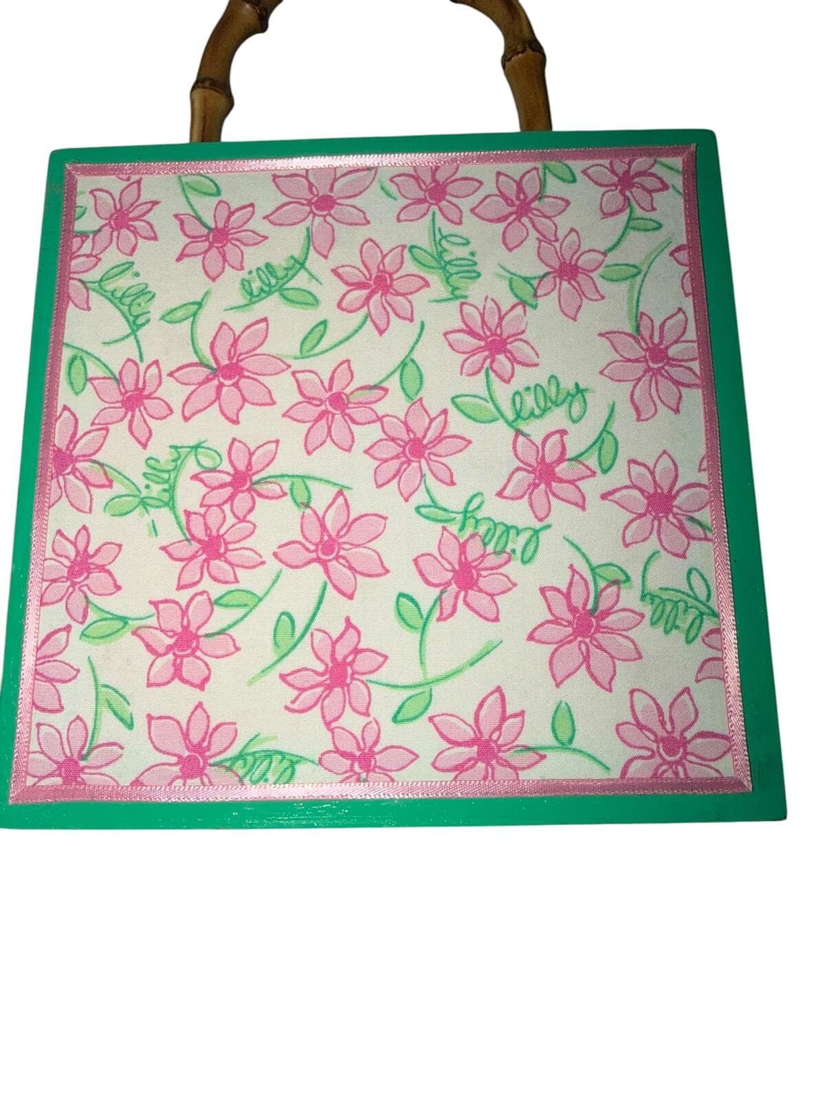 Rare Vtg 60 Hannah Lilly Pulitzer Millie Bamboo Hana Bag Coastal Preppy Collect - Thumbnail 3