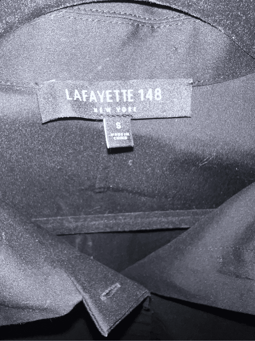 Lafayette 148 black button down sz s Short Sleeves Collar Minimalist Office Sire - Thumbnail 5
