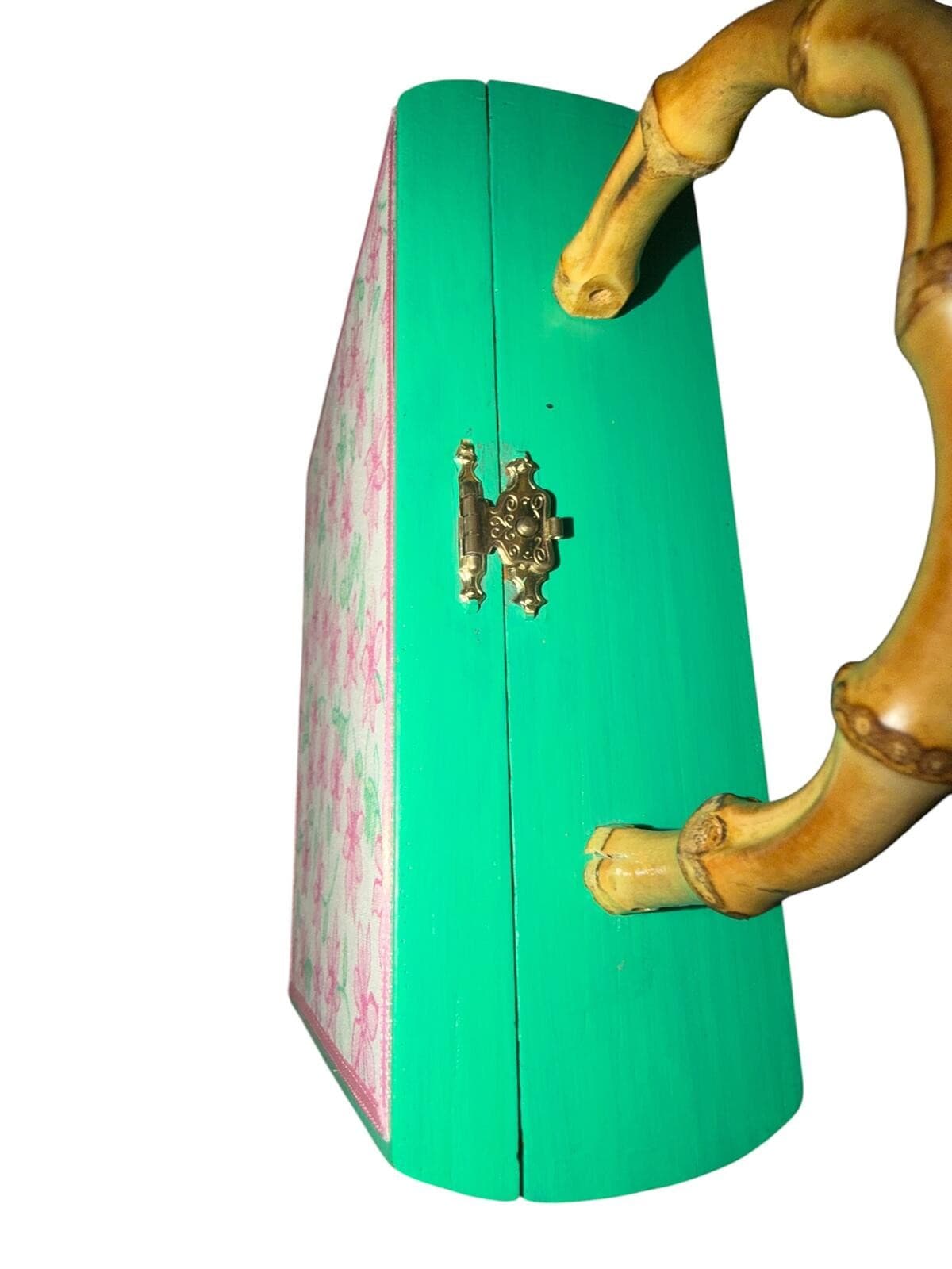 Rare Vtg 60 Hannah Lilly Pulitzer Millie Bamboo Hana Bag Coastal Preppy Collect - Thumbnail 5