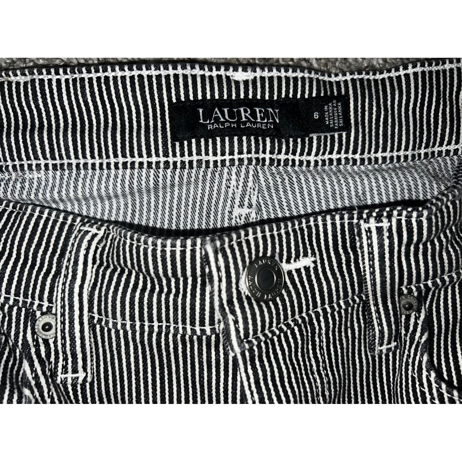 Ralph Lauren Black Label Striped Skinny Ankle Jeans Designer Pants Sz 6 - Thumbnail 4