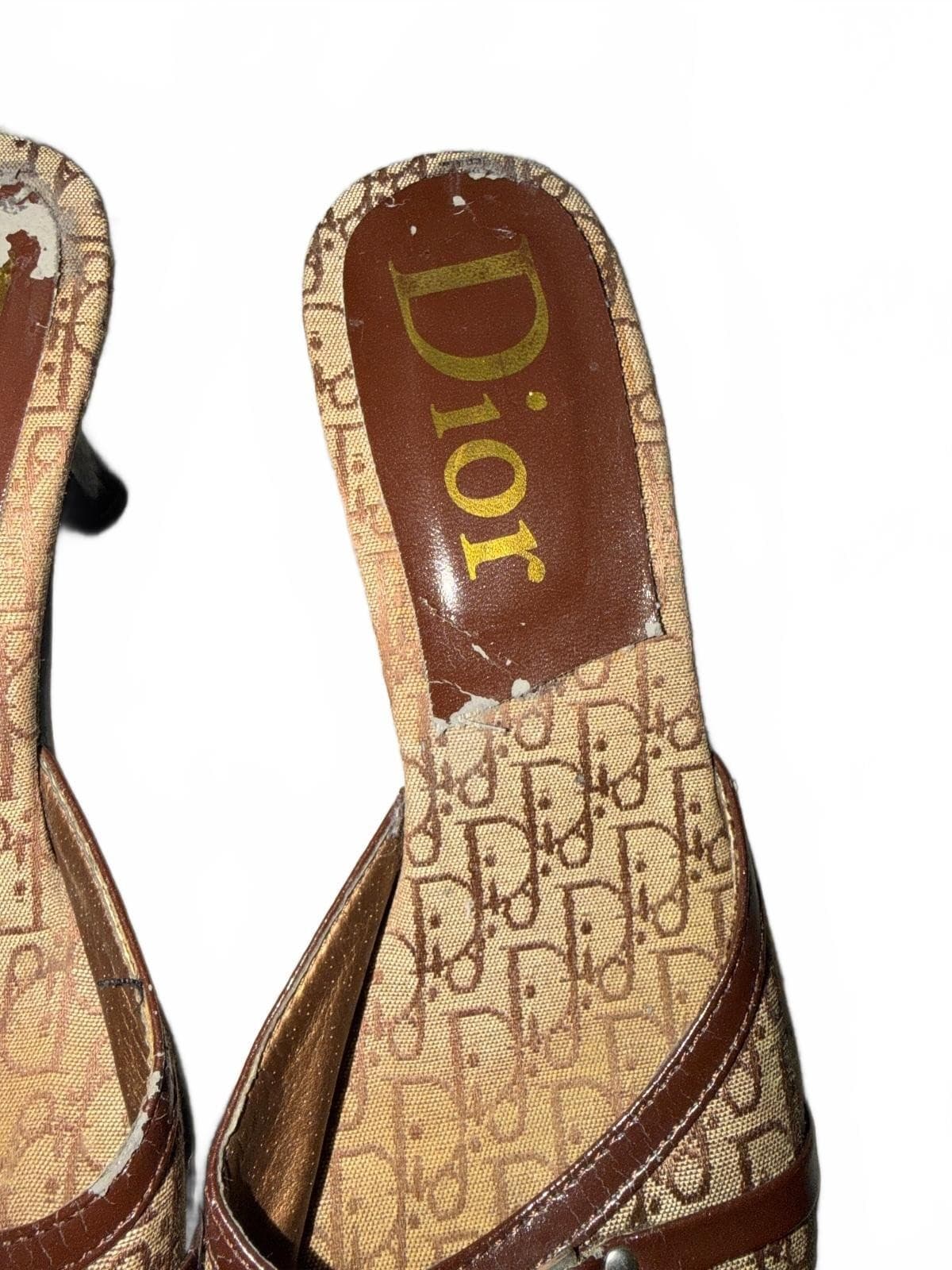 Christian Dior Monogram Canvas Sandals Designer sz 38 - Thumbnail 4