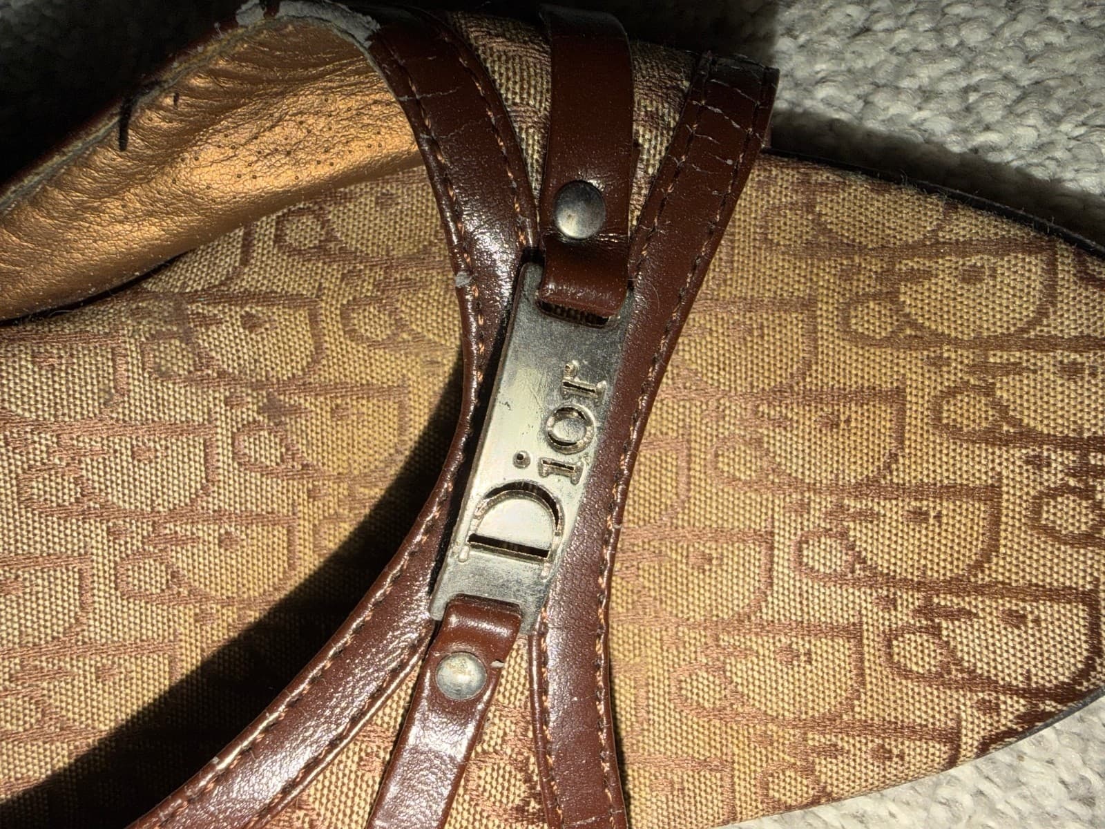 Christian Dior Monogram Canvas Sandals Designer sz 38 - Thumbnail 8