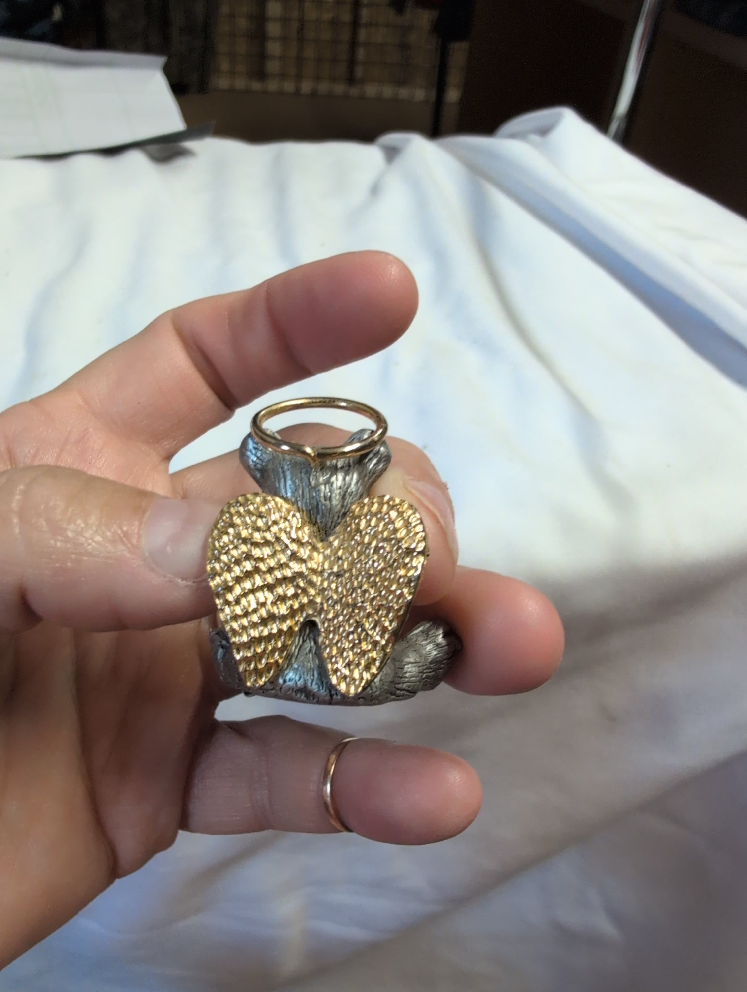 Angel Bear Figurine with Halo and Wings birth stone June - Thumbnail 2