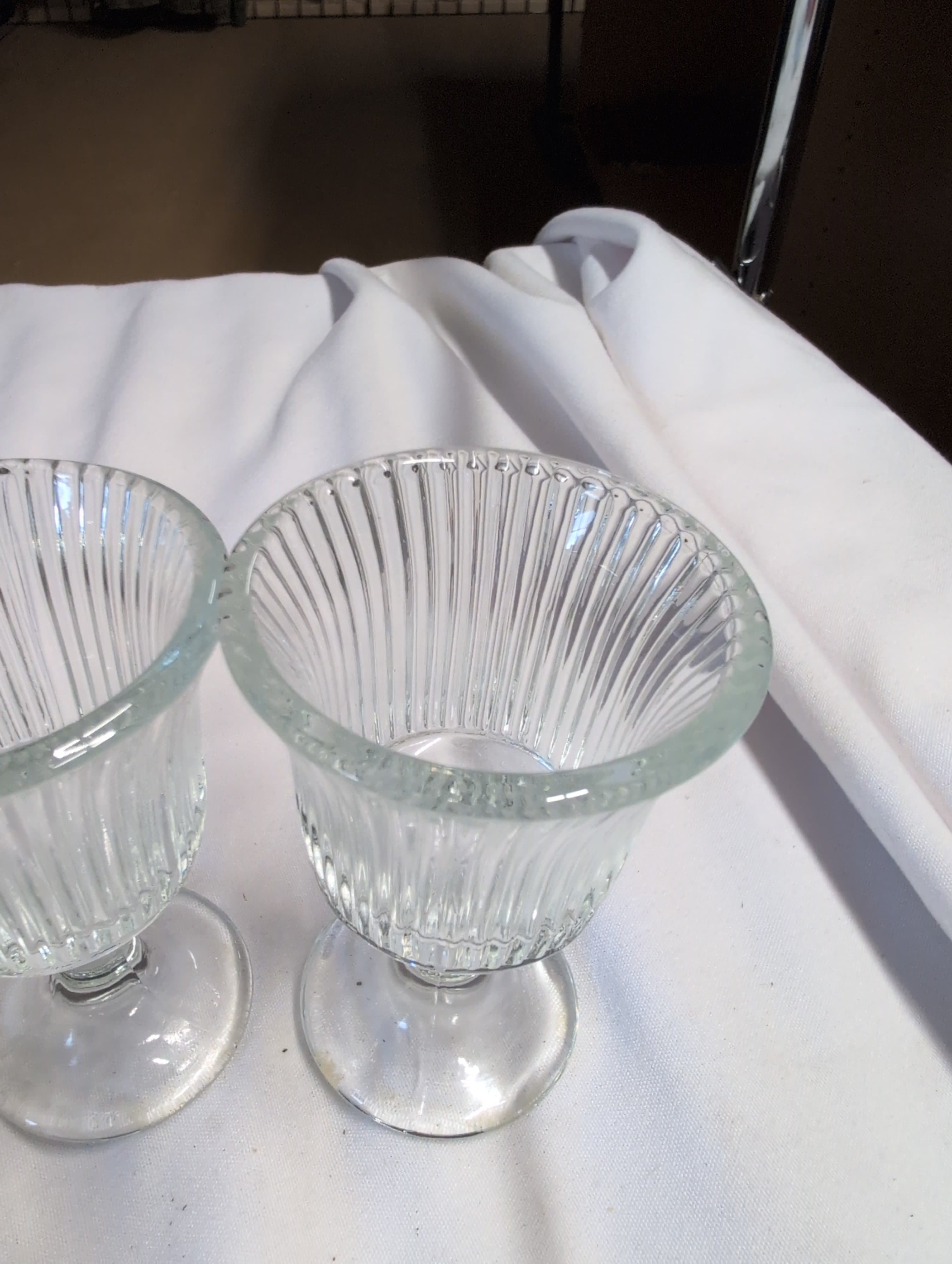 Set of 3 Vintage Glass candle holders - Thumbnail 2