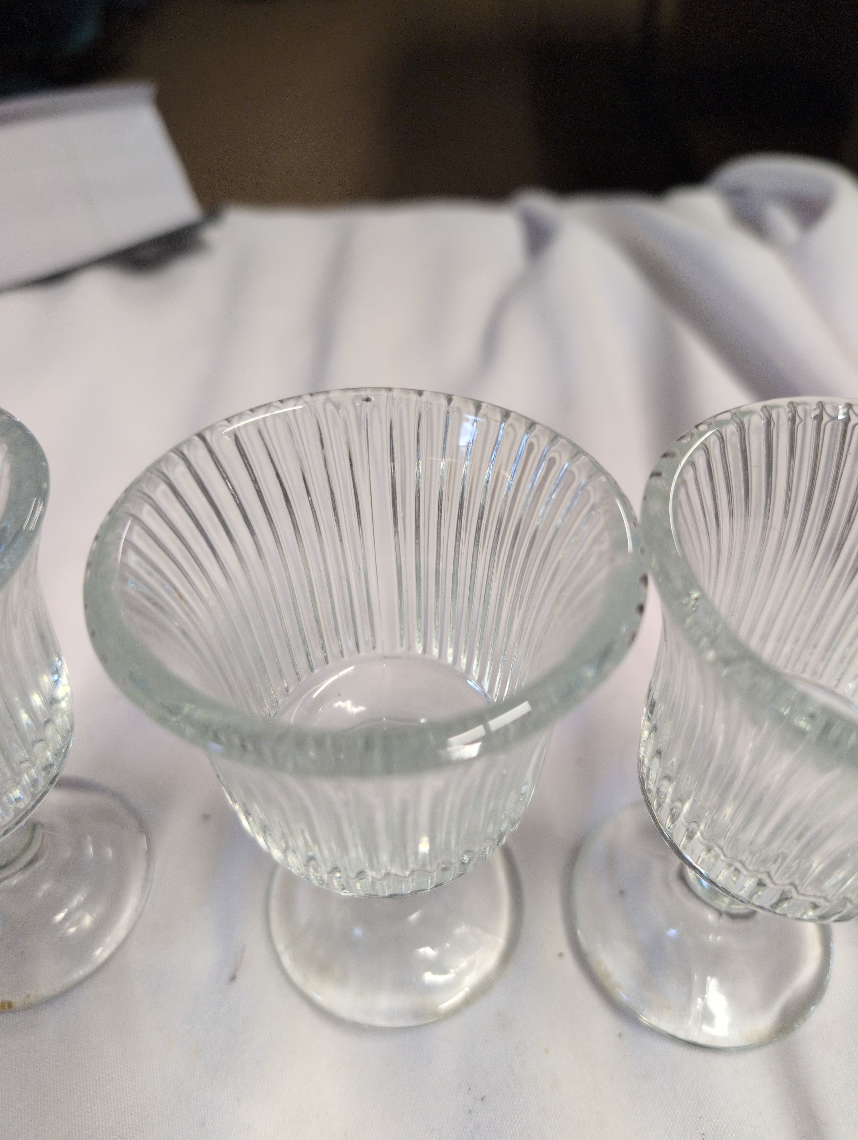 Set of 3 Vintage Glass candle holders - Thumbnail 3