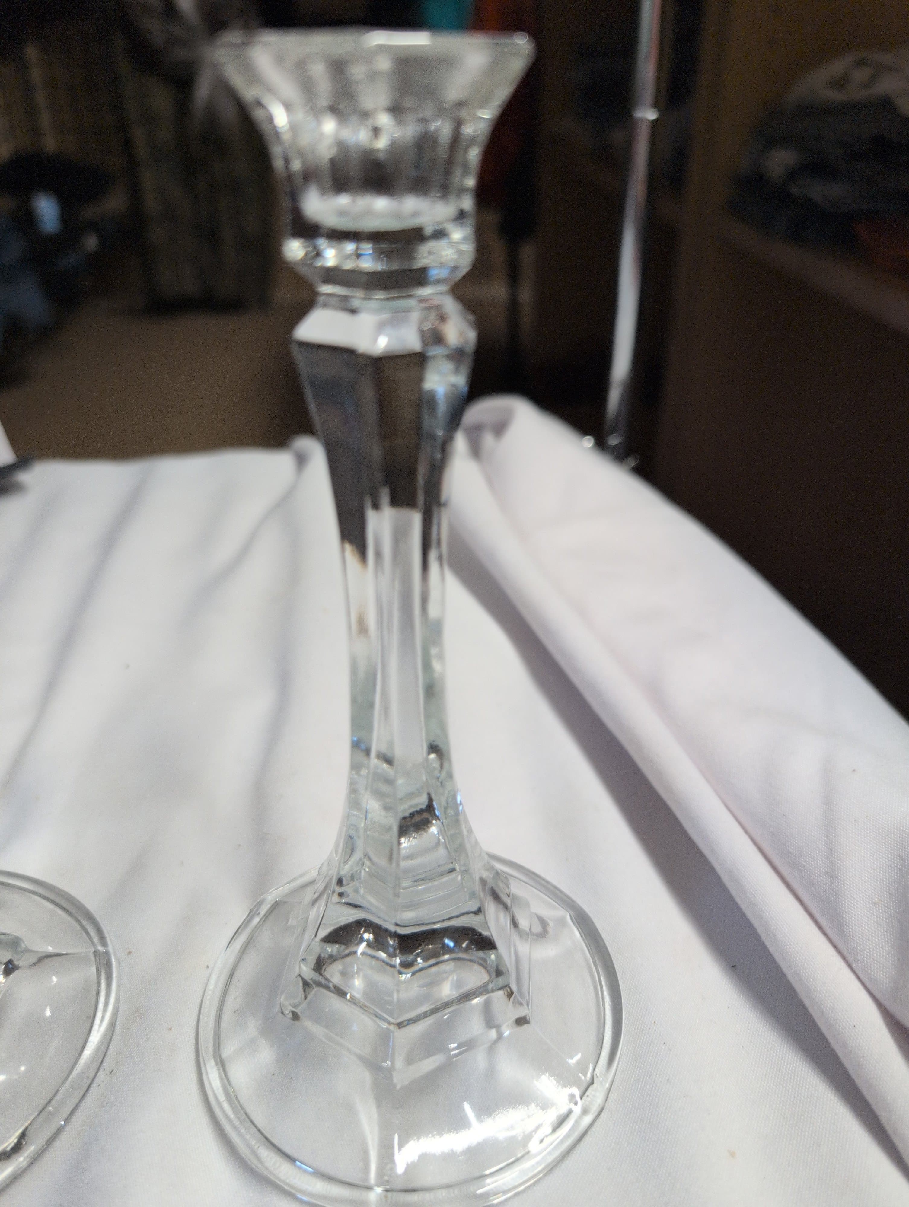 Set of 3 Glass Candlestick Holders - Thumbnail 2