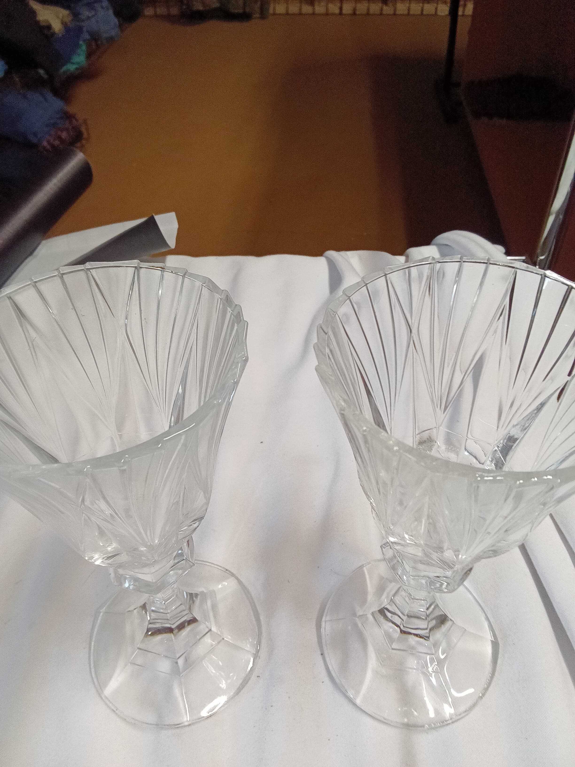 Vintage Crystal Wine Glasses Set of 2 - Thumbnail 2
