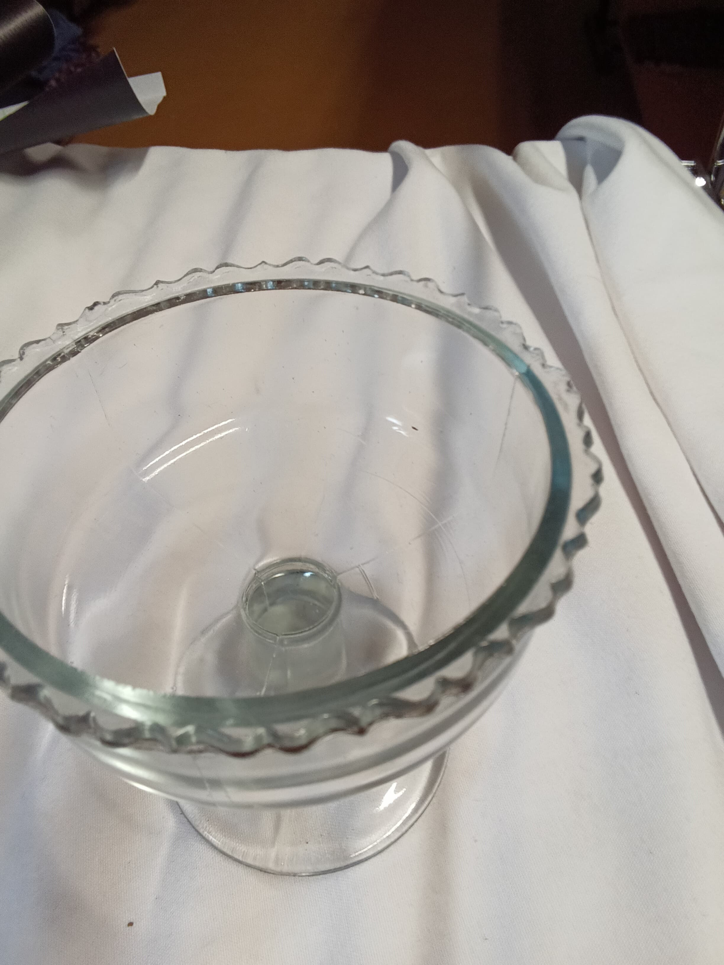 Vintage Glass Pedestal Compote Bowl - Thumbnail 2