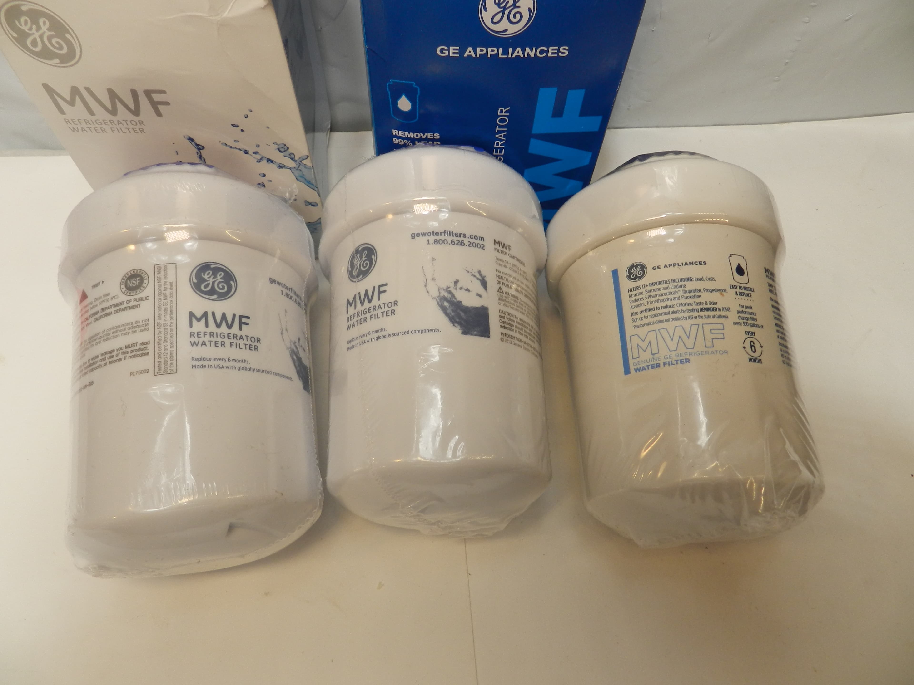 3 Pack Genuine GE Refrigerator Water Filter MWF NEW SEALED  (P33K) - Thumbnail 2