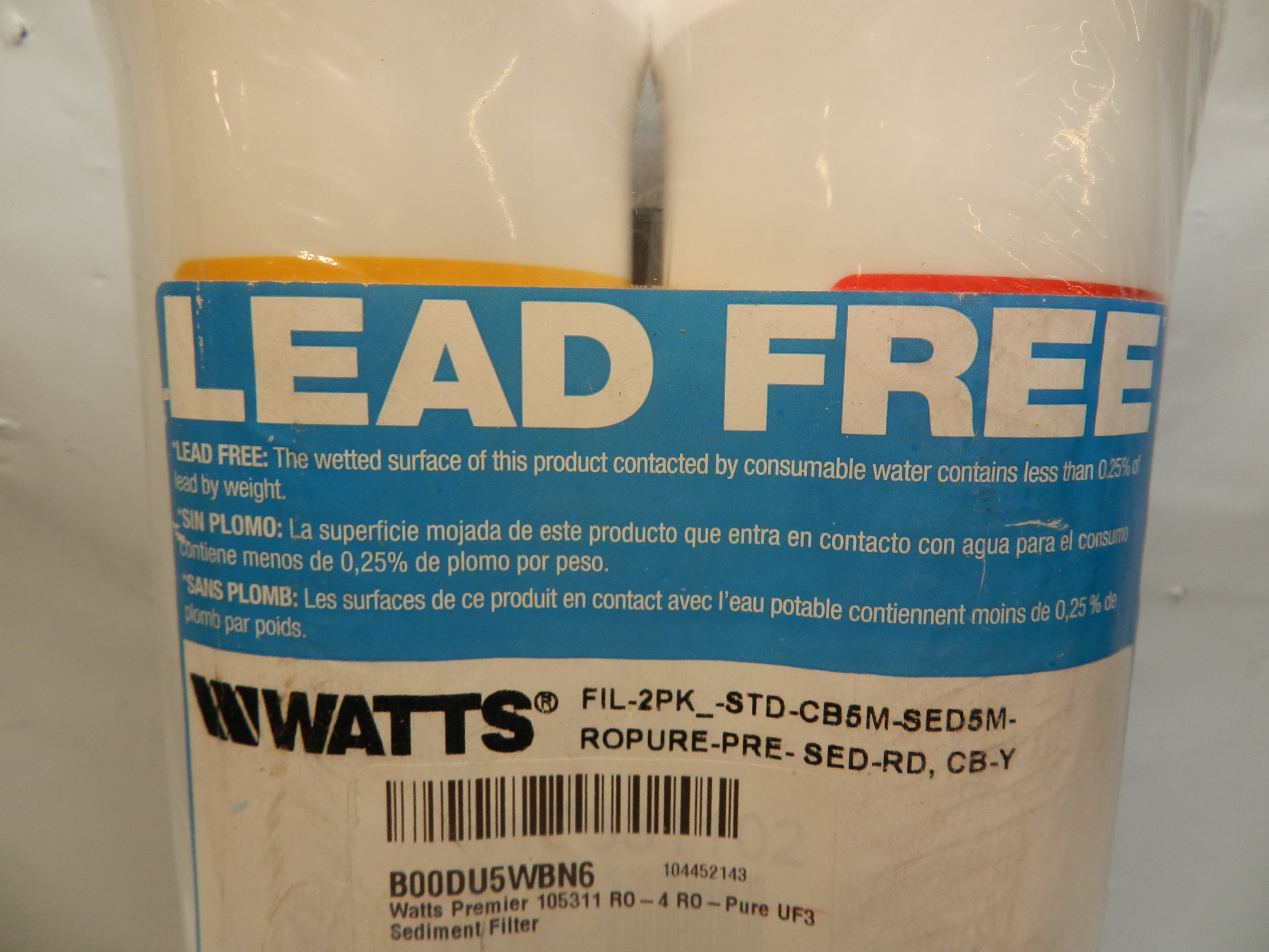 Watts Premier Filters Sediment Pre-Carbon Yellow WP105351 Red WP105311 (P34K) - Thumbnail 2