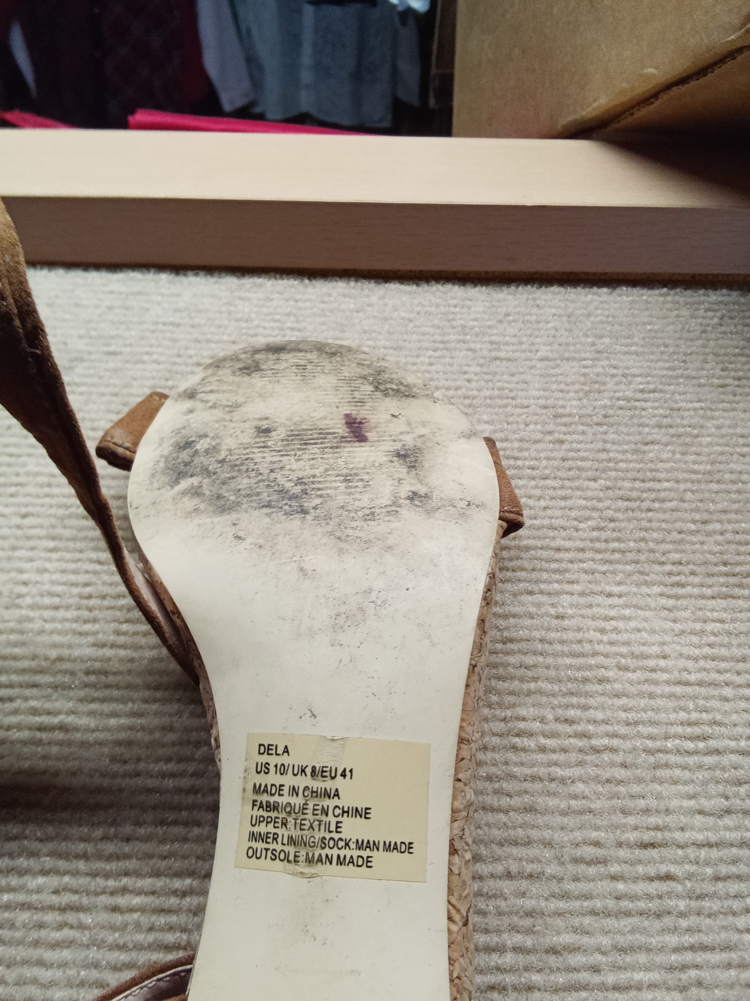 JustFab Brown Cork Heel Sandals - Thumbnail 3