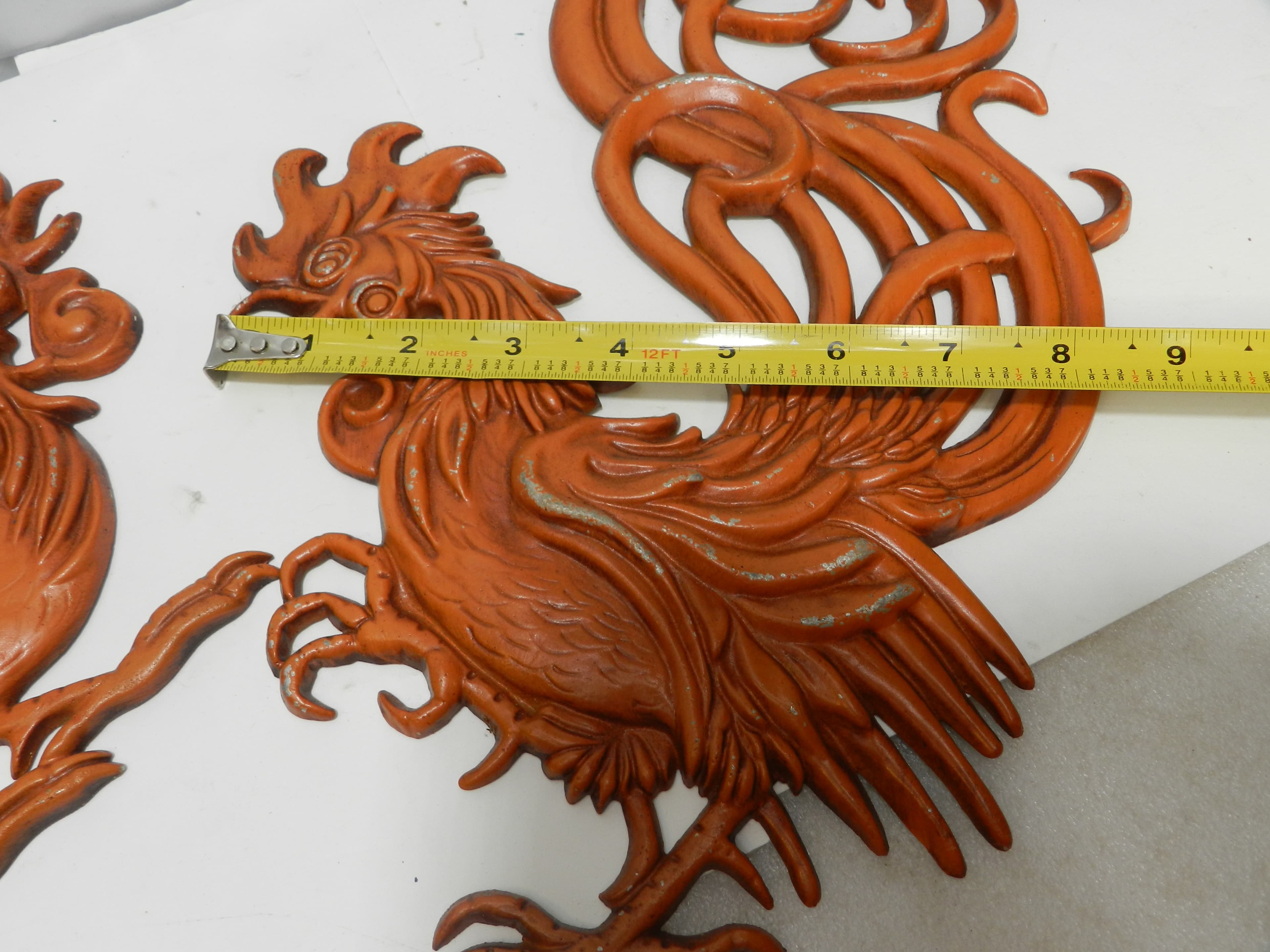 2 Retro Vintage Vermay Metal Aluminum Cast Rooster Figurine Wall Décor (P38J) - Thumbnail 11