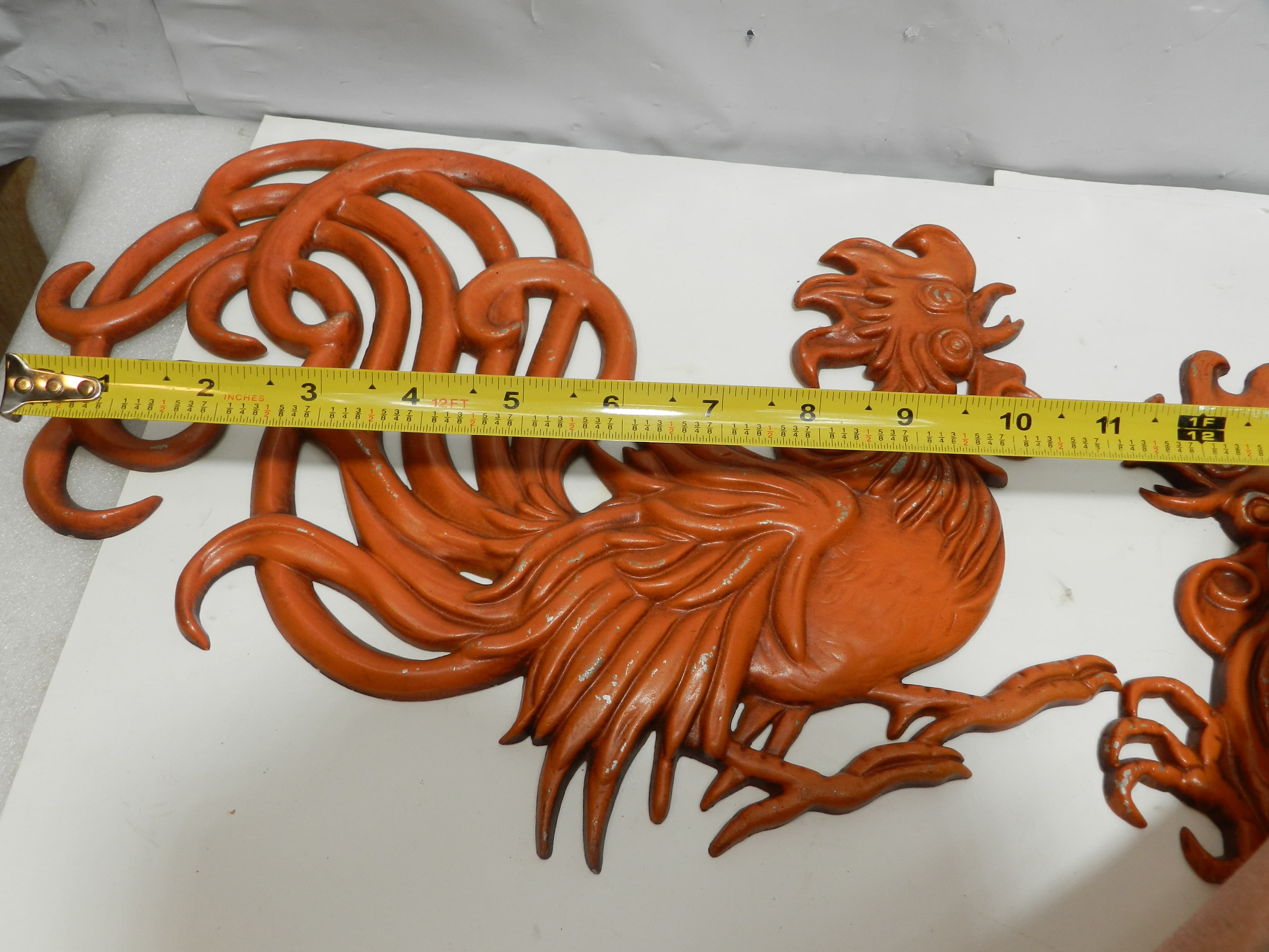 2 Retro Vintage Vermay Metal Aluminum Cast Rooster Figurine Wall Décor (P38J) - Thumbnail 9