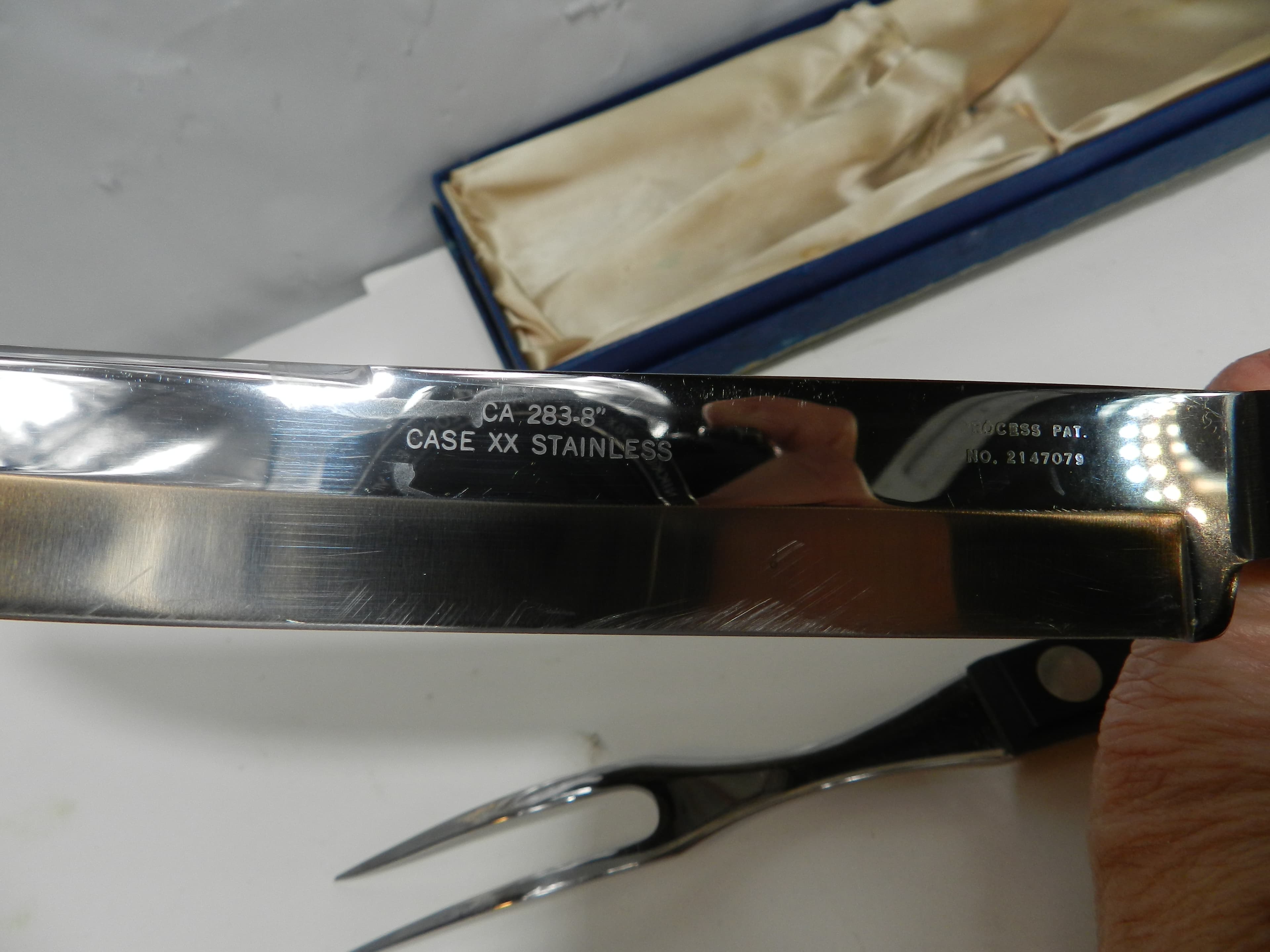 Vintage Case Serving Knife & Fork XX 20 283-8" Black Handle  Set (P39J) - Thumbnail 2