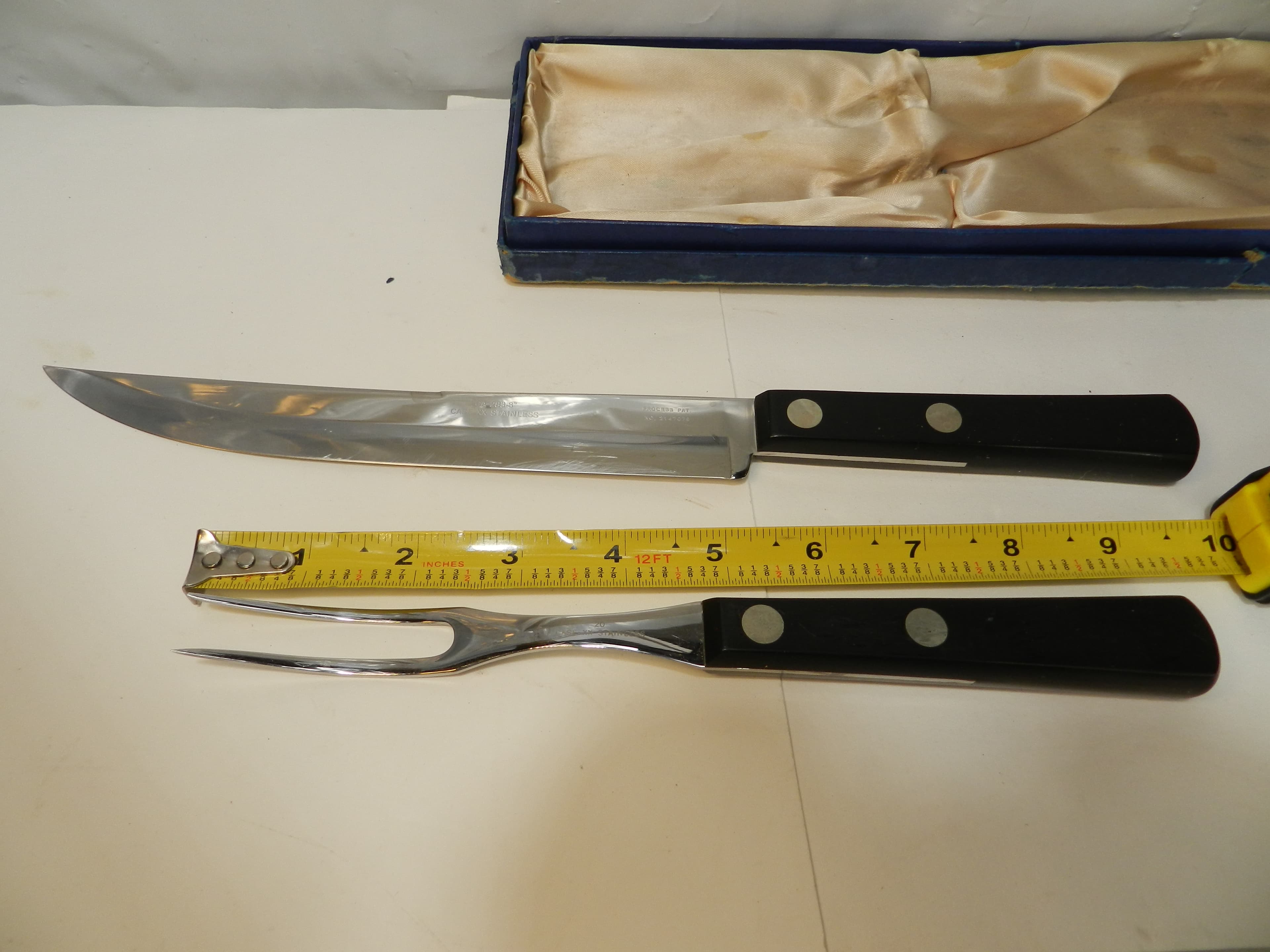 Vintage Case Serving Knife & Fork XX 20 283-8" Black Handle  Set (P39J) - Thumbnail 6