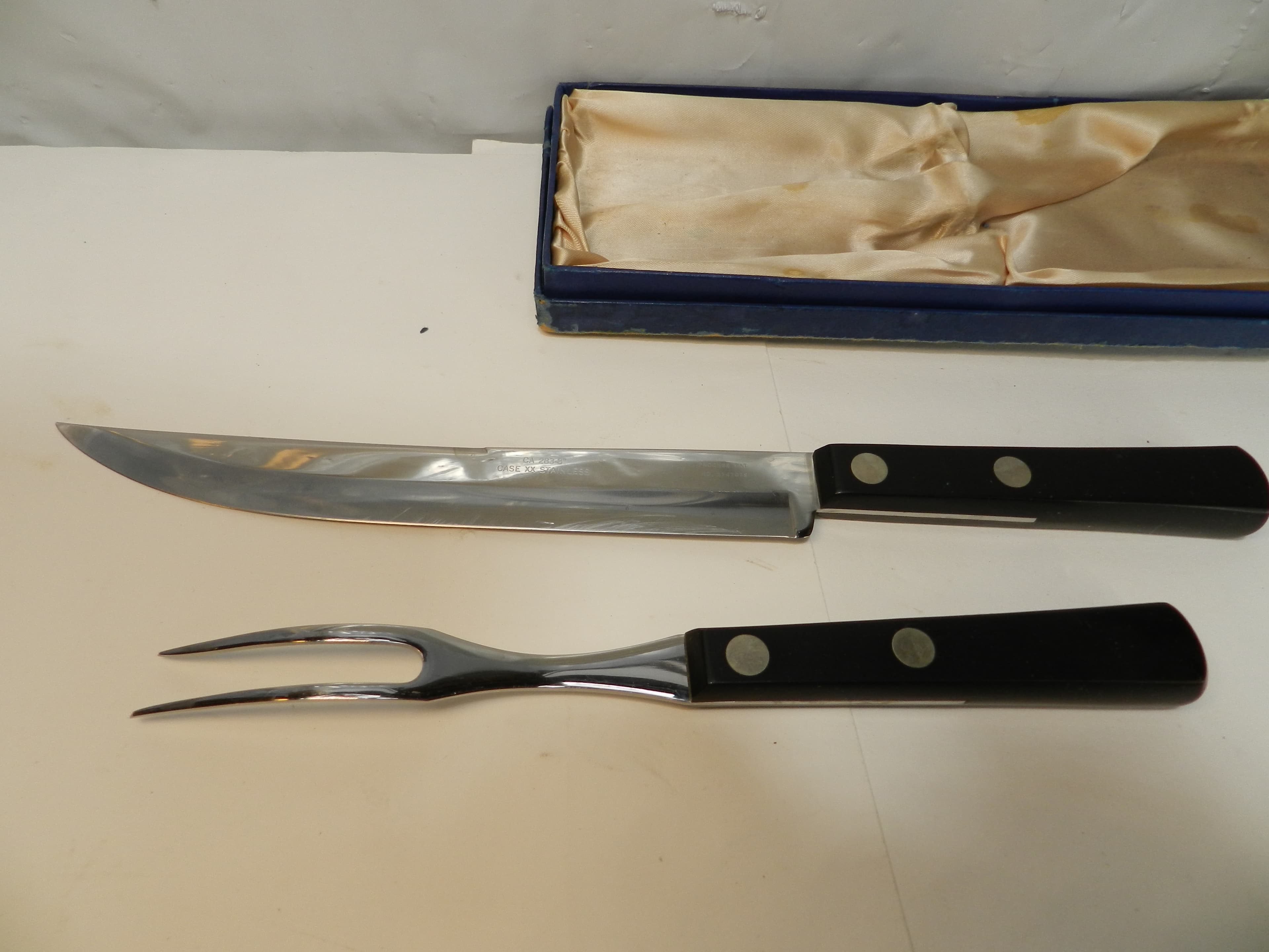Vintage Case Serving Knife & Fork XX 20 283-8" Black Handle  Set (P39J) - Thumbnail 10