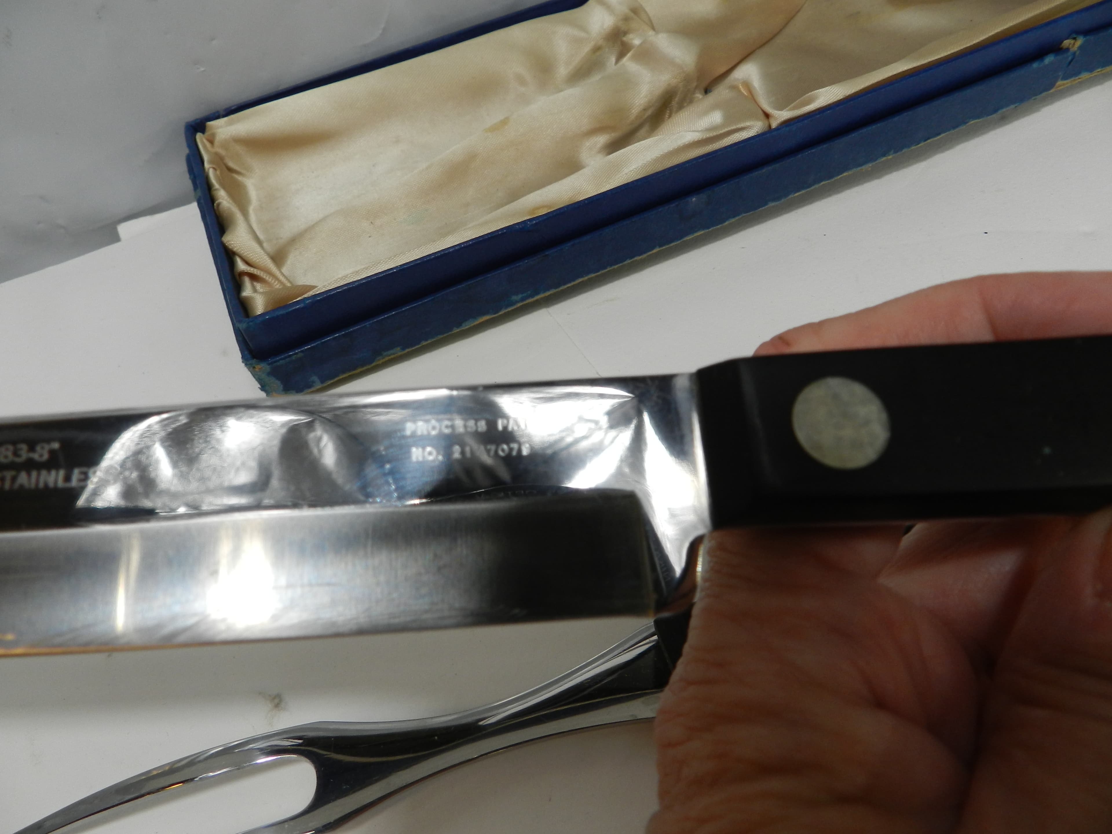 Vintage Case Serving Knife & Fork XX 20 283-8" Black Handle  Set (P39J) - Thumbnail 9