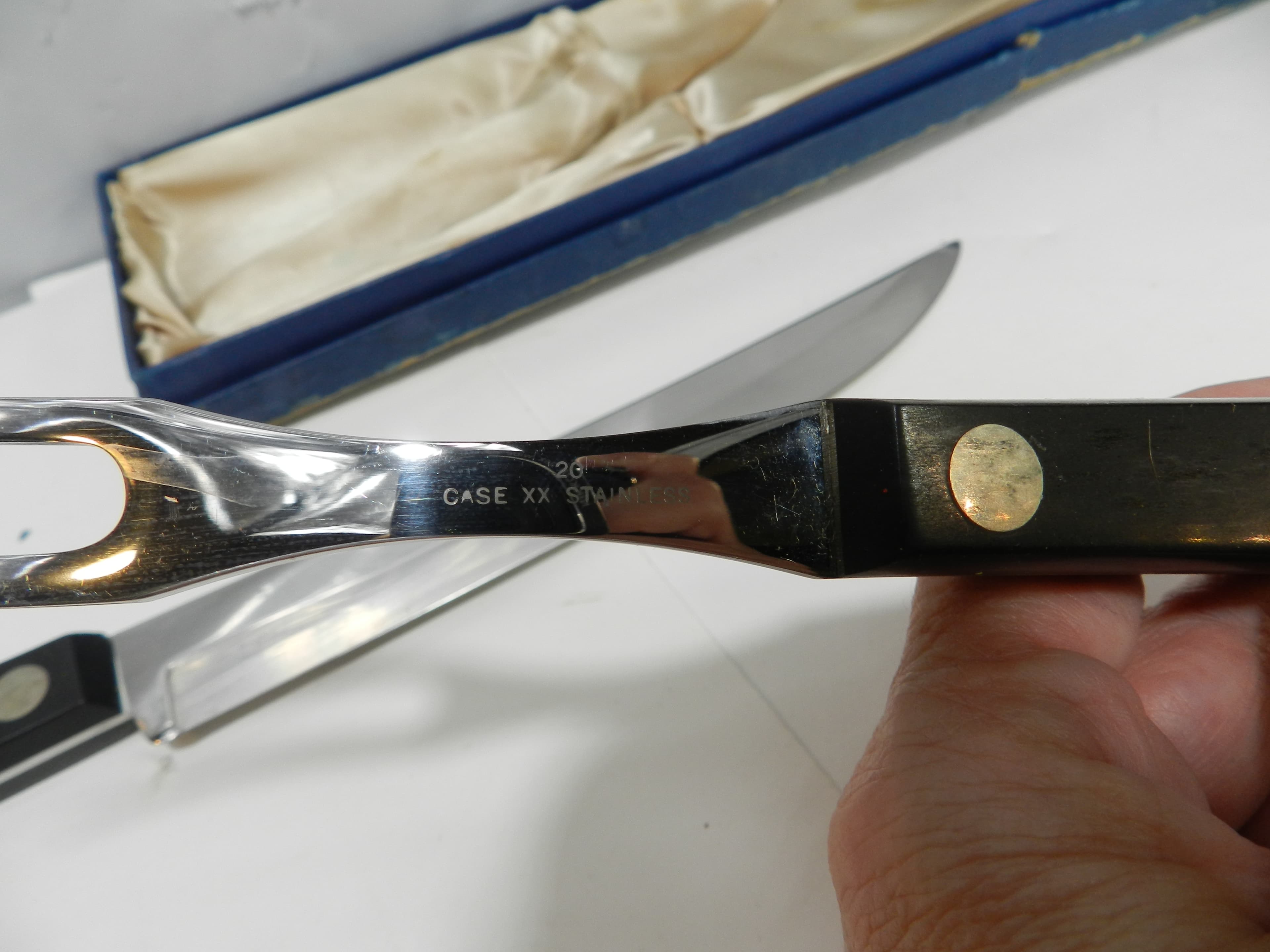 Vintage Case Serving Knife & Fork XX 20 283-8" Black Handle  Set (P39J) - Thumbnail 15