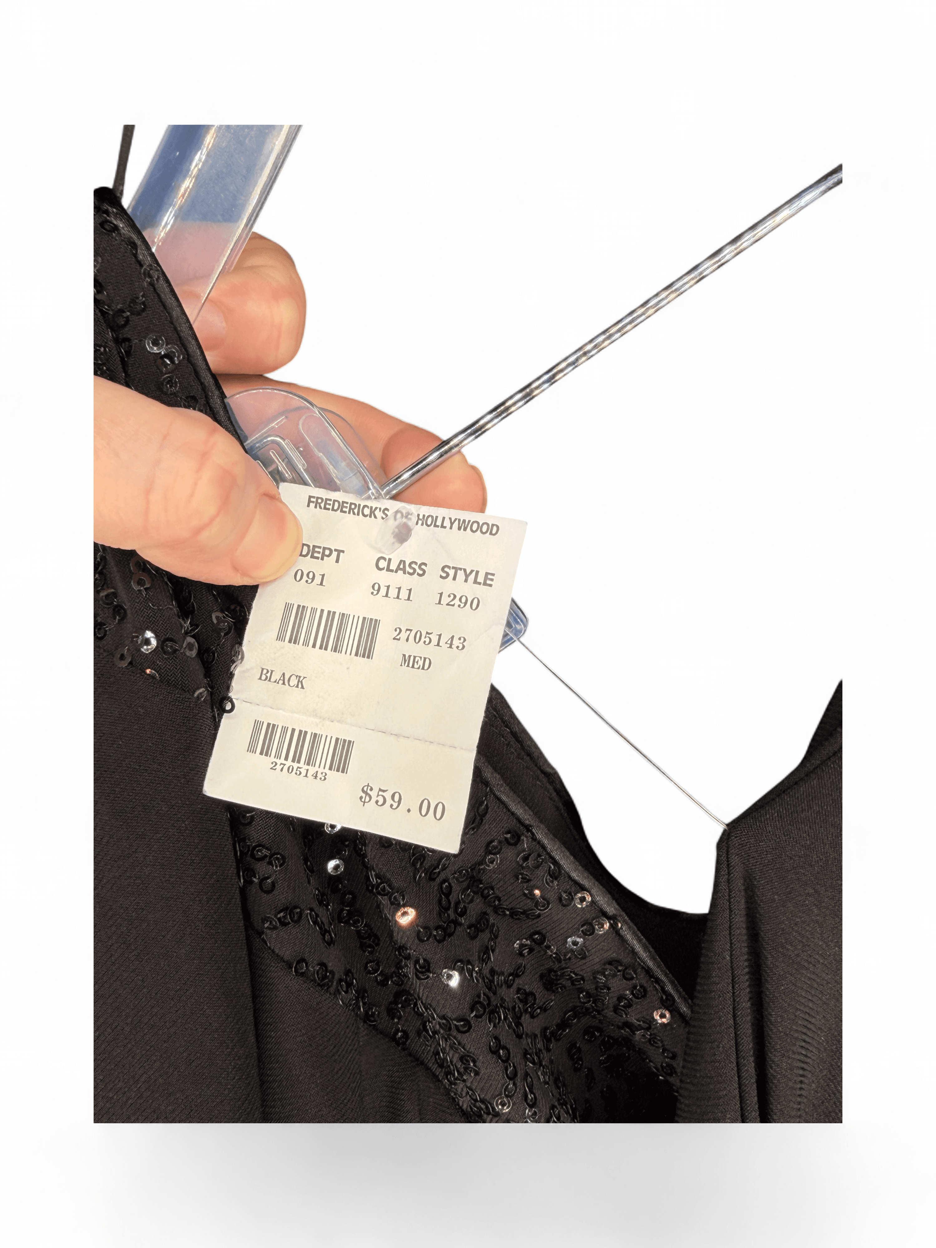 VINTAGE Y2K Fredericks of Hollywood NWT Black Sequin Dress (Size Medium) - Thumbnail 8