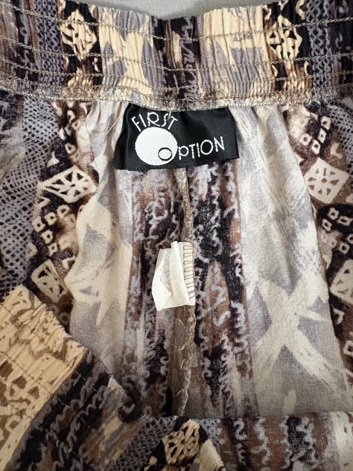 Vtg 80s First Option Rayon Shorts Small Boho Geometric - Thumbnail 6