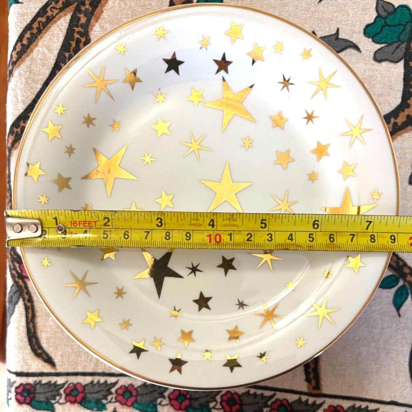 8 Vintage 1997 Sakura Holiday Classic Gold Stars 7 1/2" Dessert/Pie Plates - Thumbnail 11