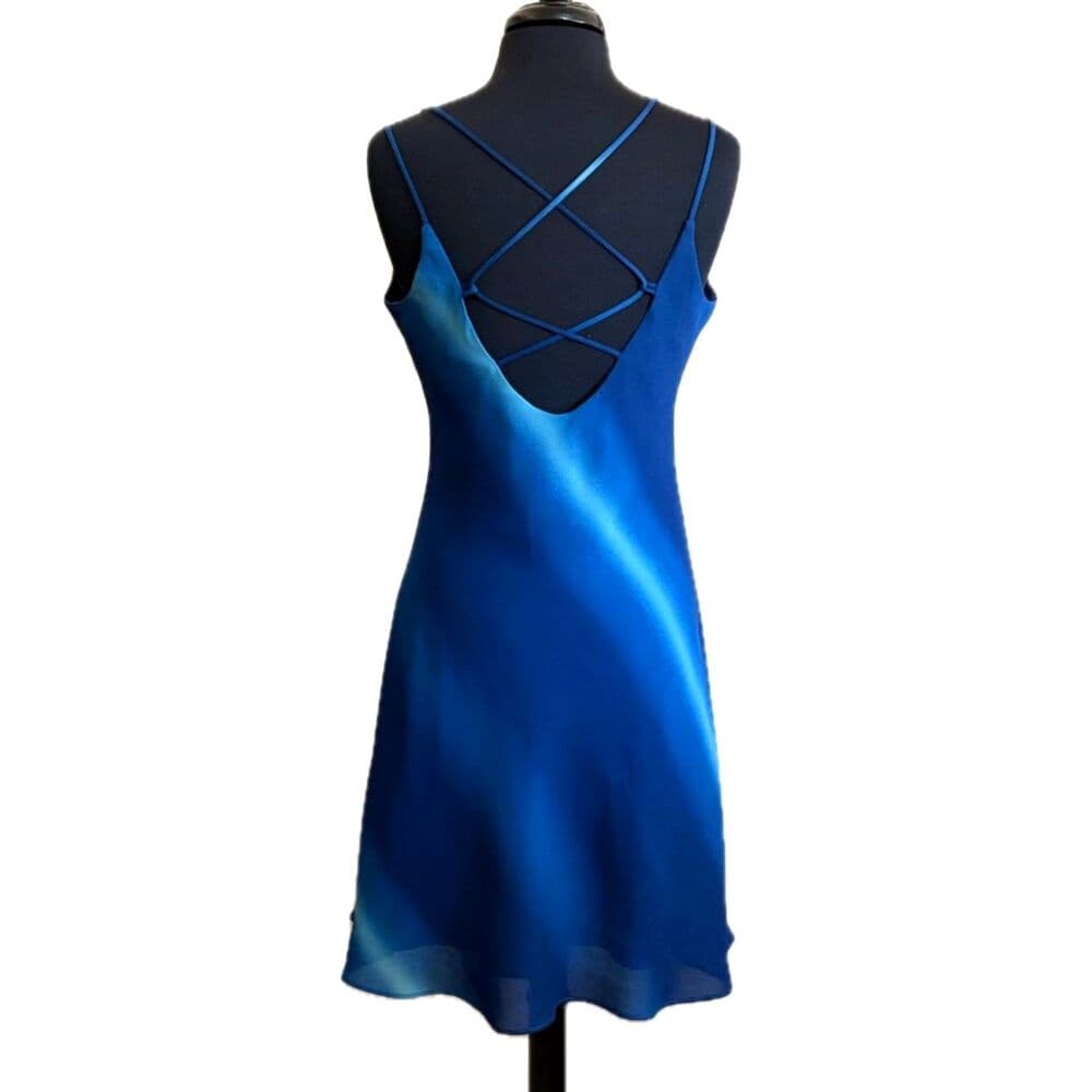 Blue Galaxy Sky Ombre Dress Formal Cocktail Juniors 11 Small - Thumbnail 3