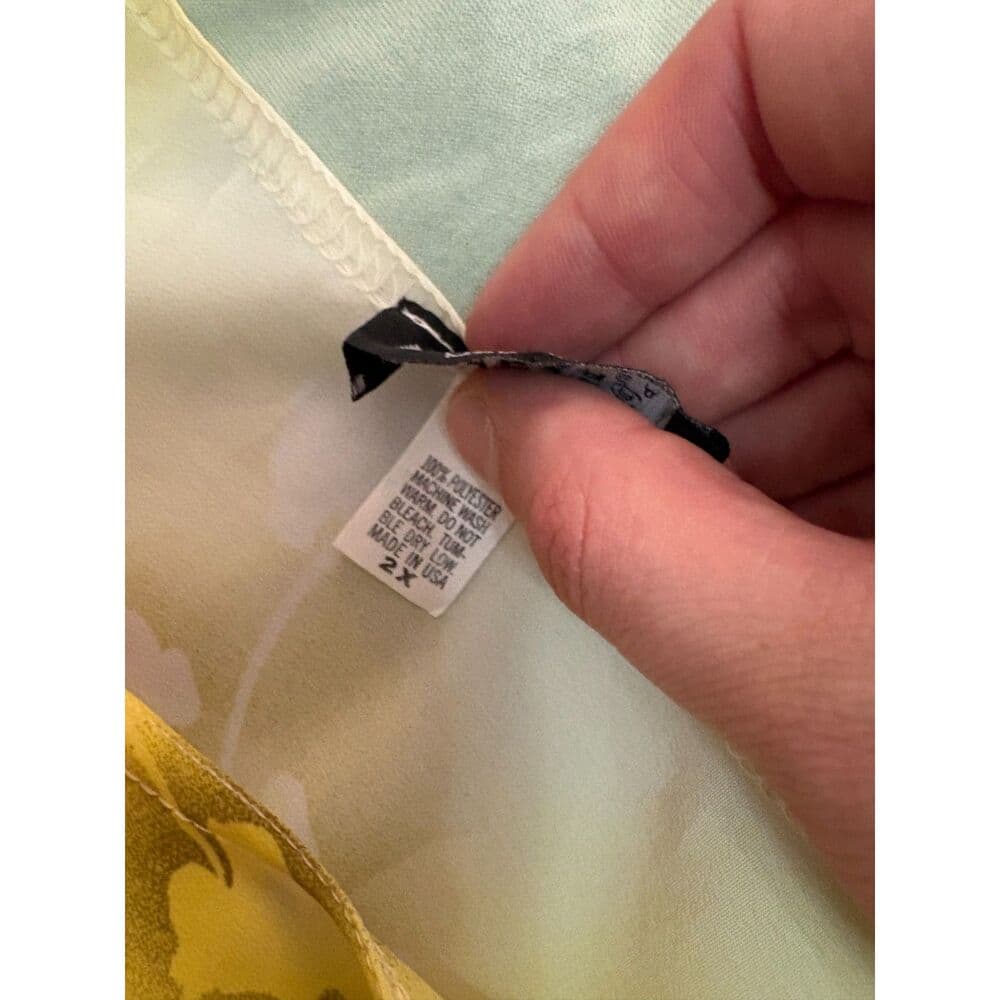90s Yellow Floral Sheath Maxi Dress Size L/XL/2XL - Thumbnail 8