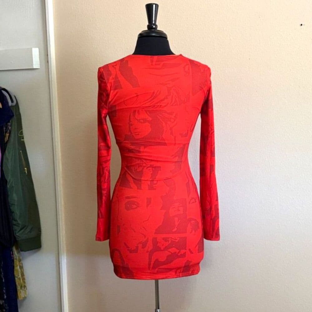 Pop Art Cut-Out Bodycon Dress edikted Medium - Thumbnail 4