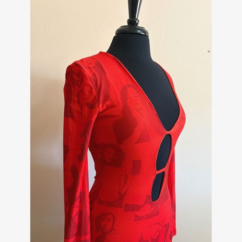 Pop Art Cut-Out Bodycon Dress edikted Medium - Thumbnail 5