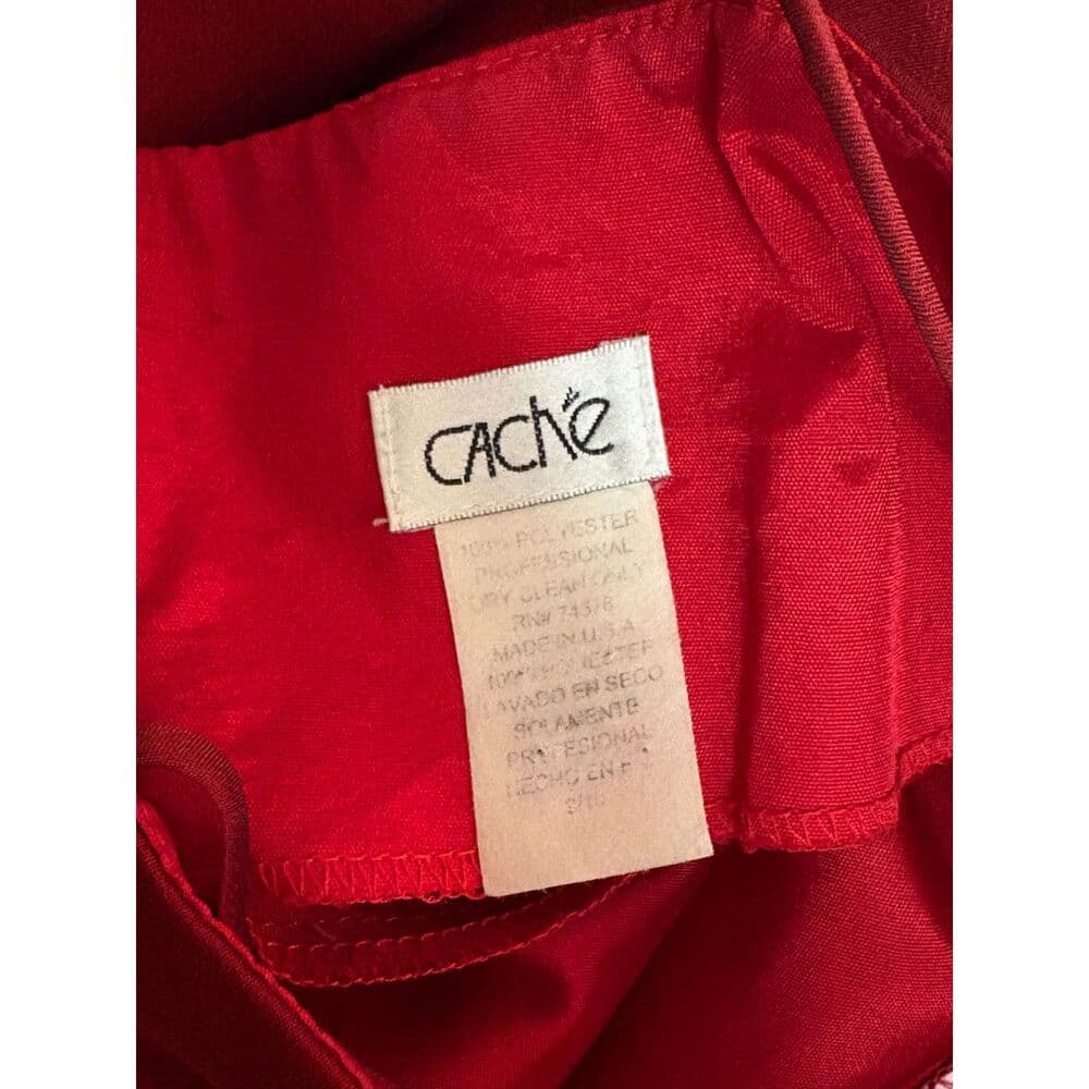 90s ‘Cache’ Red Formal Maxi Dress Small - Thumbnail 7