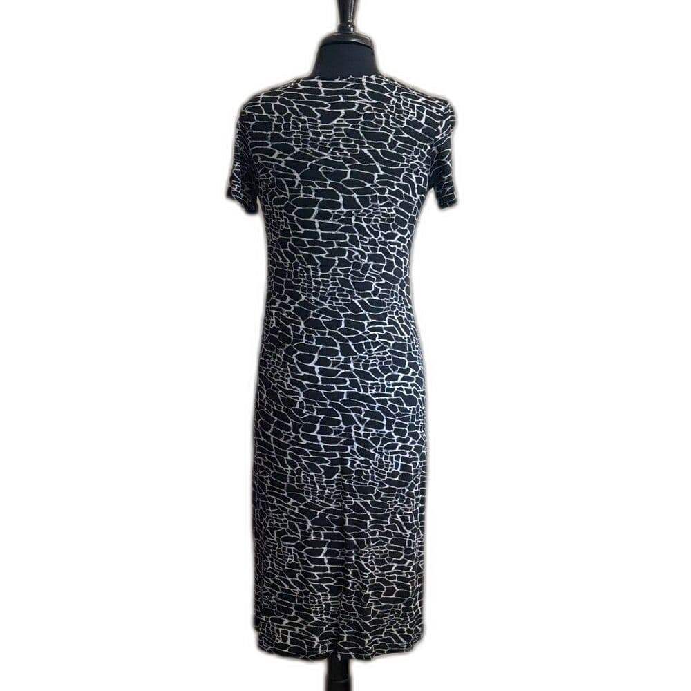 90s Abstract Giraffe Animal Print Midi Dress / Size Small Medium Large / Goth - Thumbnail 2