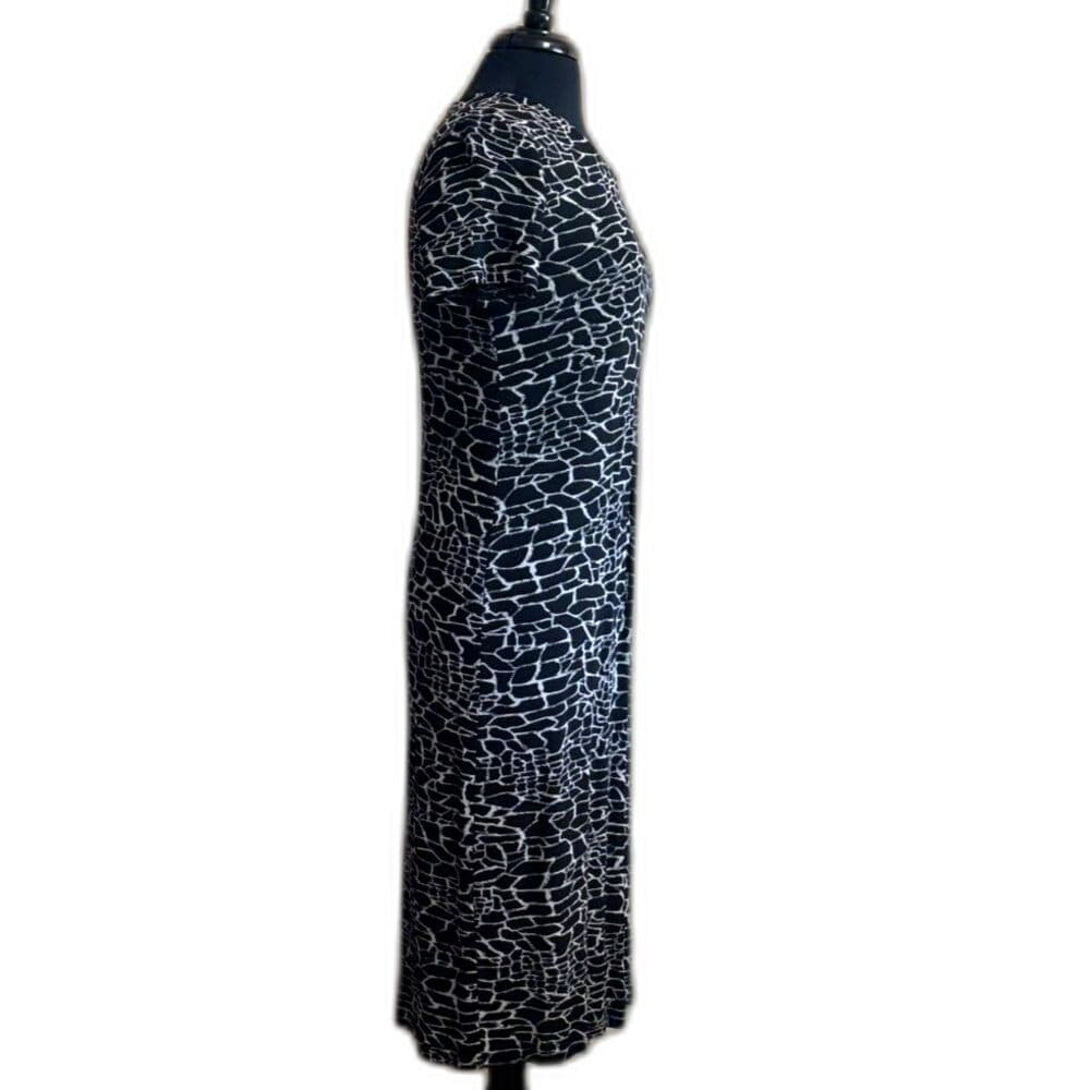 90s Abstract Giraffe Animal Print Midi Dress / Size Small Medium Large / Goth - Thumbnail 3