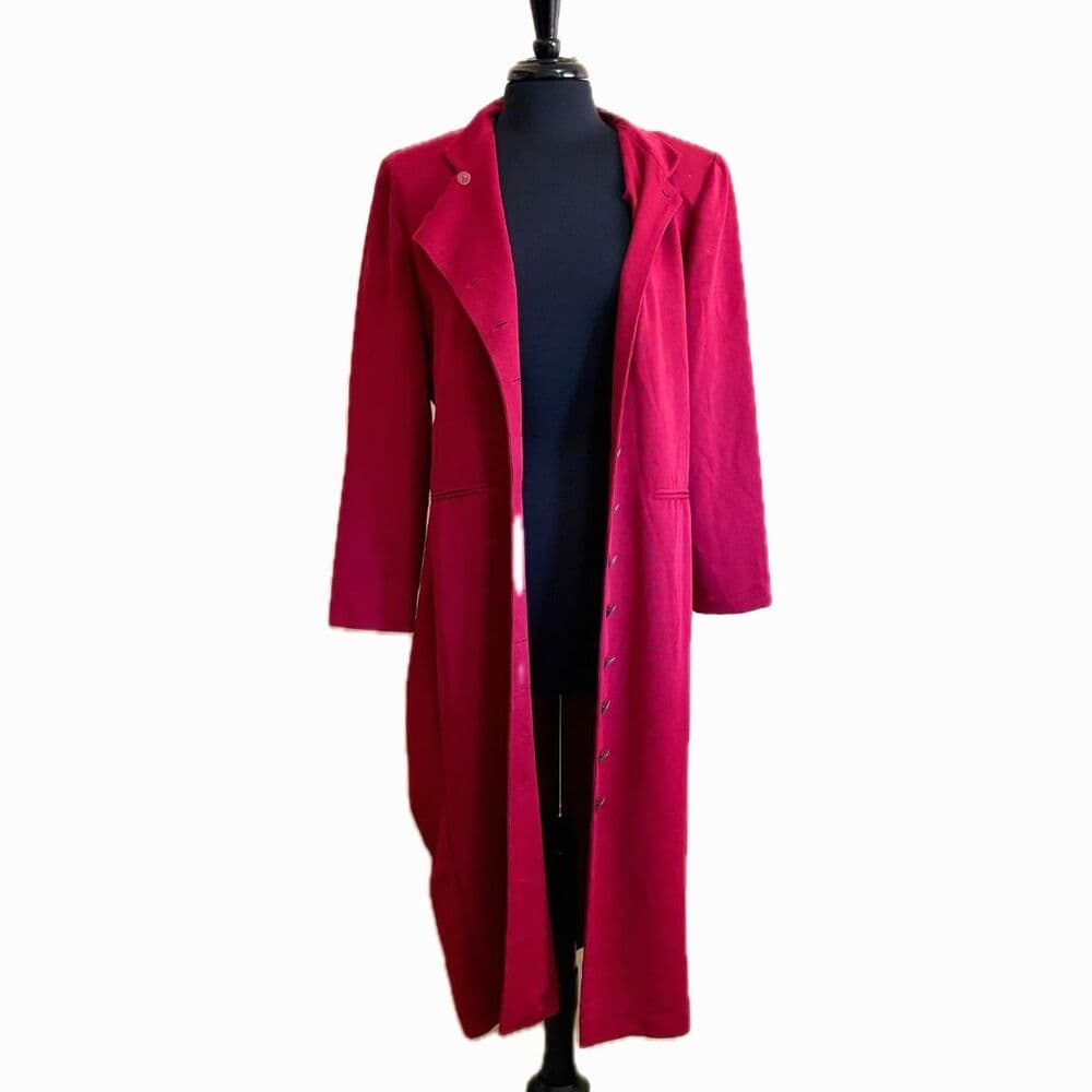 Virgo II Dress Women's Midi Red Military Buttons Acadamia US 12 - Thumbnail 2