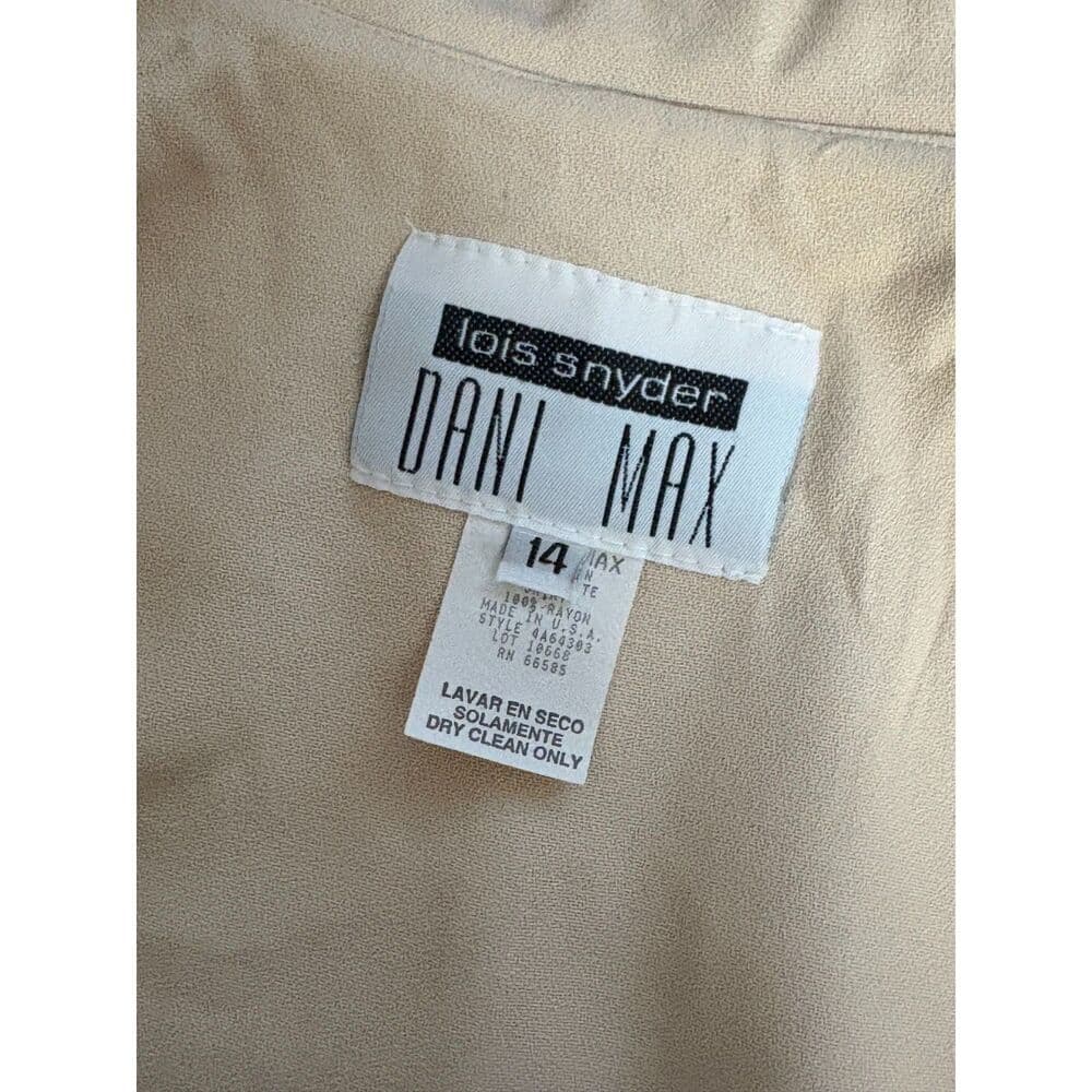Cream Fit-and-Flare Jacket Blazer Dani Max Lois Snyder Vtg - Thumbnail 3