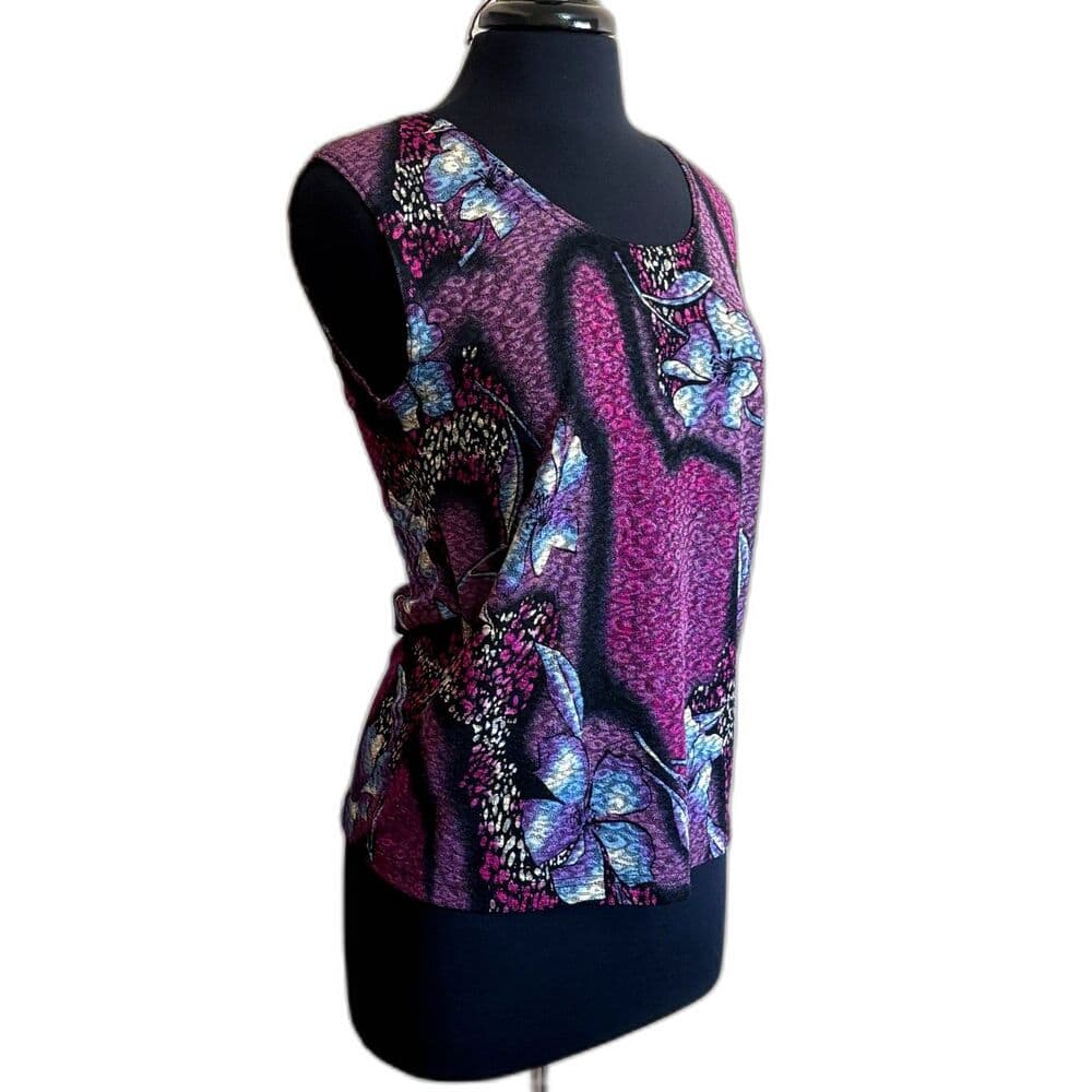 Hibiscus Purple Sleeveless Tank - Thumbnail 2