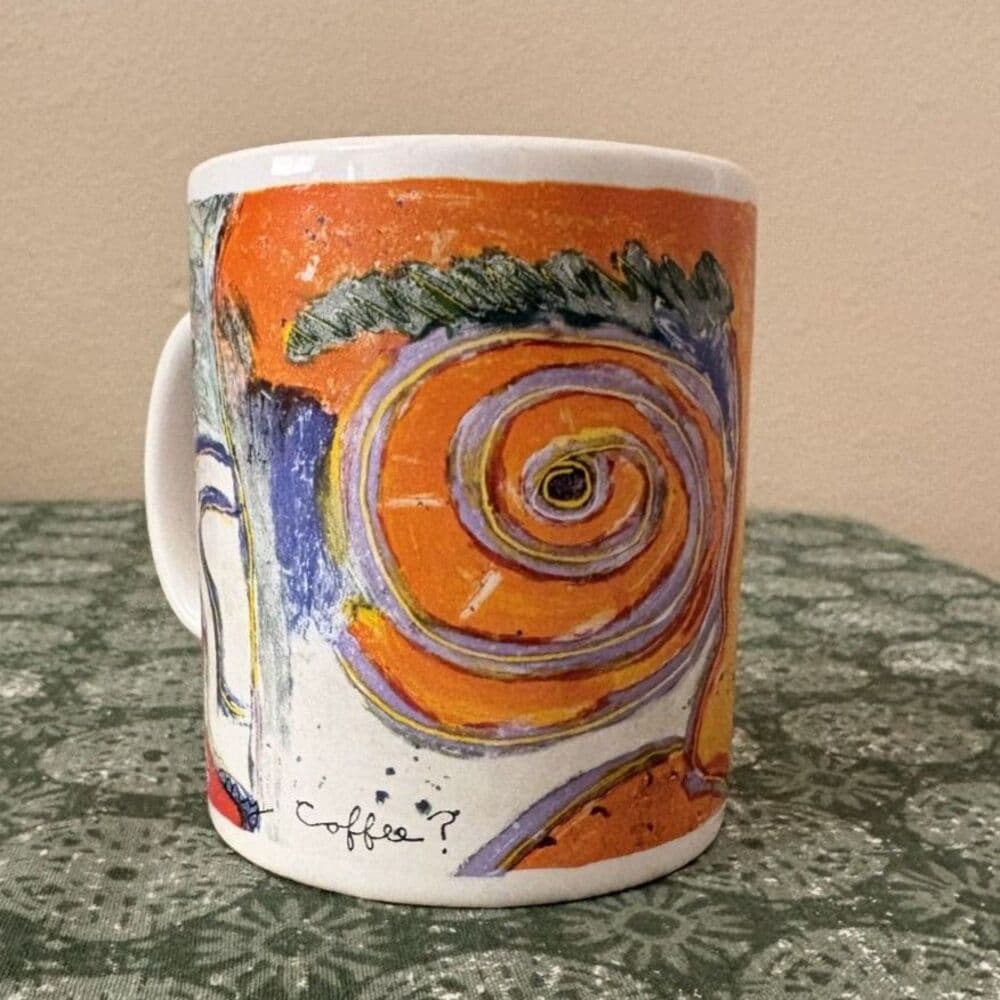 Chaleur Art By Dan May Vintage 90s Colorful "Where’s My Coffee" Mug Cup Abstract - Thumbnail 3