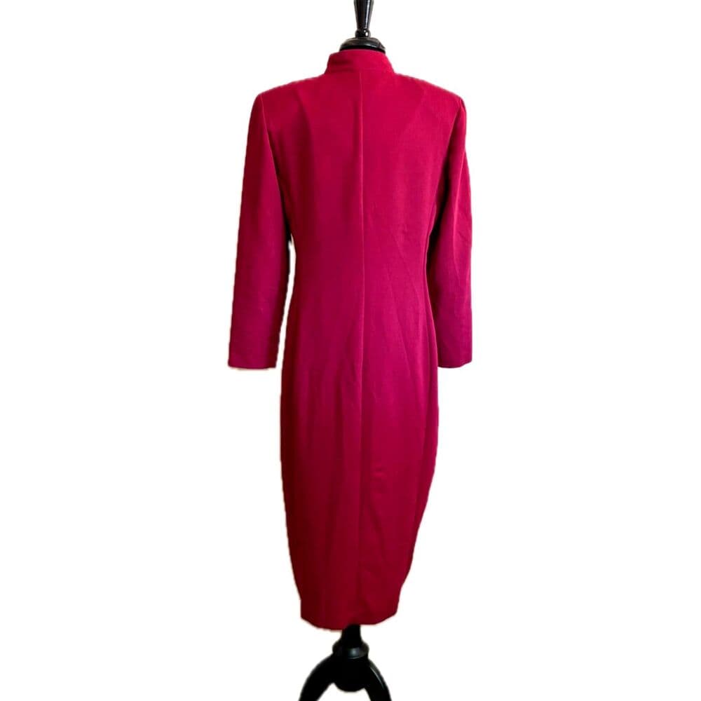 Virgo II Dress Women's Midi Red Military Buttons Acadamia US 12 - Thumbnail 3