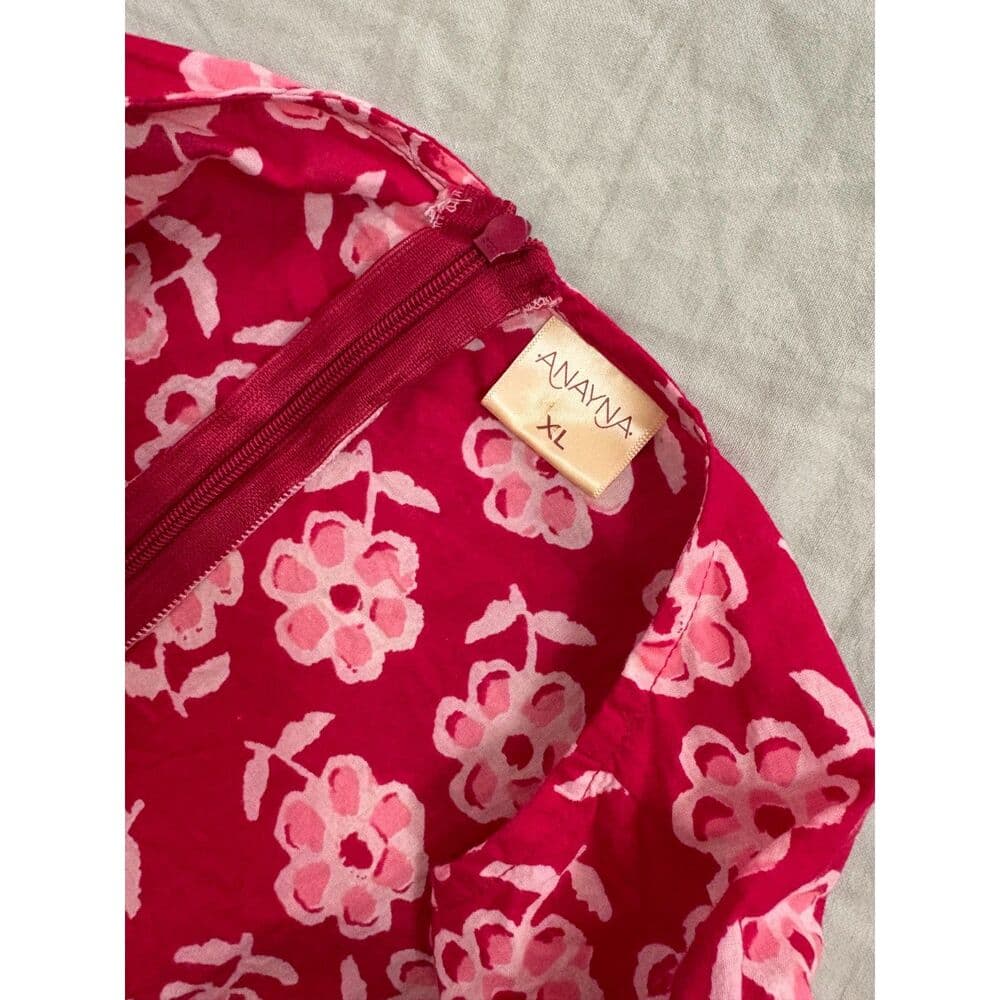 Anayna Floral Print Puff Sleeves Fit & Flare Mini Dress L - Thumbnail 7