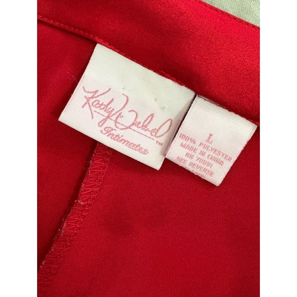 Red Satin Slinky Intimates Slip Dress Red Large XLarge Sexy Y2k Nightgown - Thumbnail 7