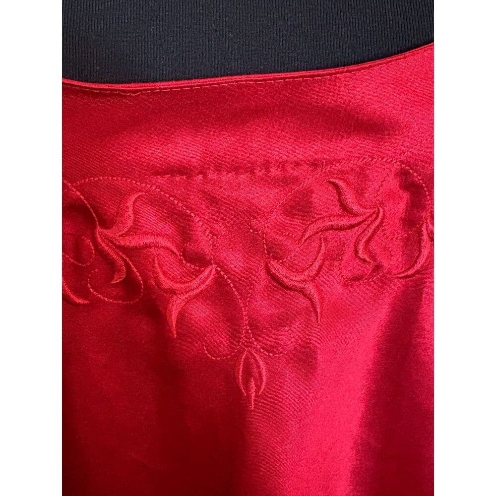 Red Satin Slinky Intimates Slip Dress Red Large XLarge Sexy Y2k Nightgown - Thumbnail 6