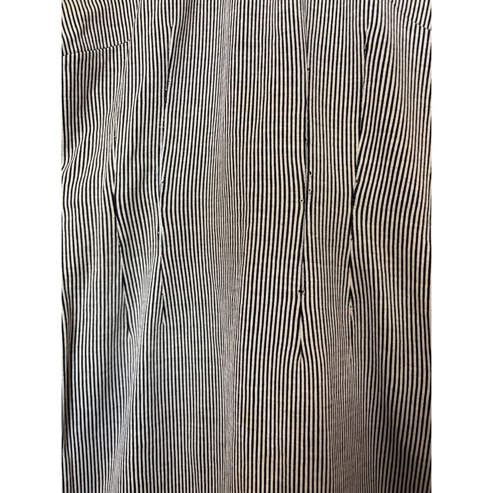 1960s Black and White Striped Sailor Dress Dagger Collar Pencil Skirt - Thumbnail 6