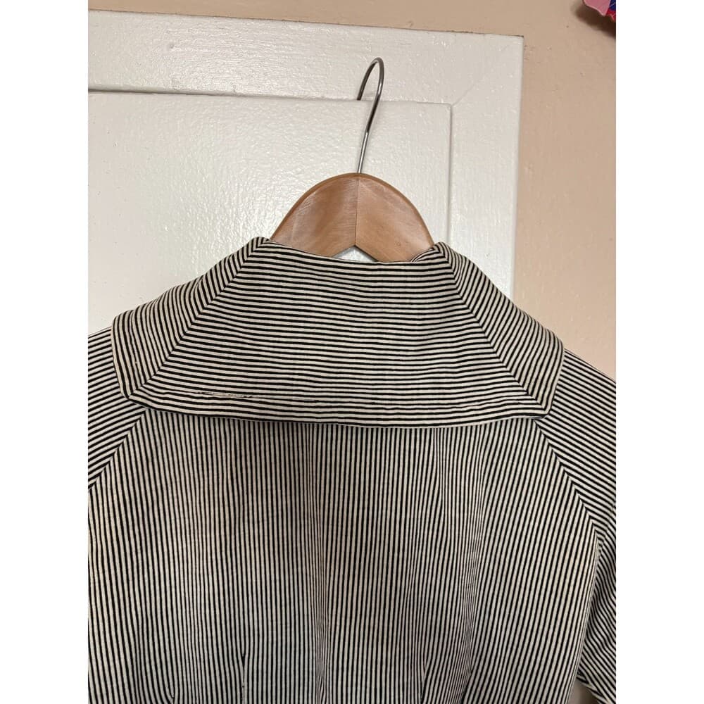 1960s Black and White Striped Sailor Dress Dagger Collar Pencil Skirt - Thumbnail 7