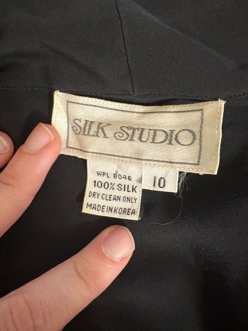 100% Silk Black Jumpsuit Waist Pleating 80s Vtg Medium - Thumbnail 8